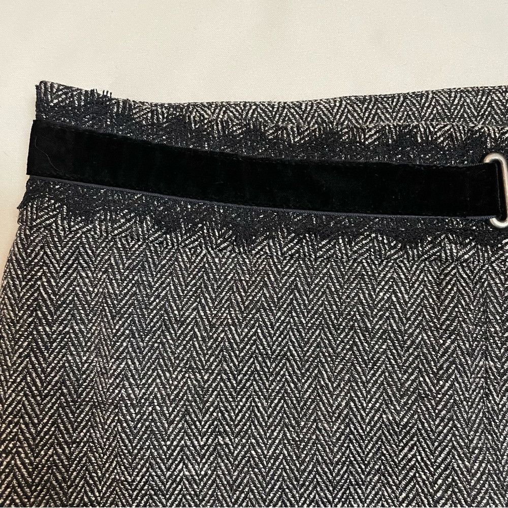 Other Penta Herringbone Grey Velvet Lace Waist Detail Pants Size Size 36" / US 14 / IT 50 - 4 Thumbnail