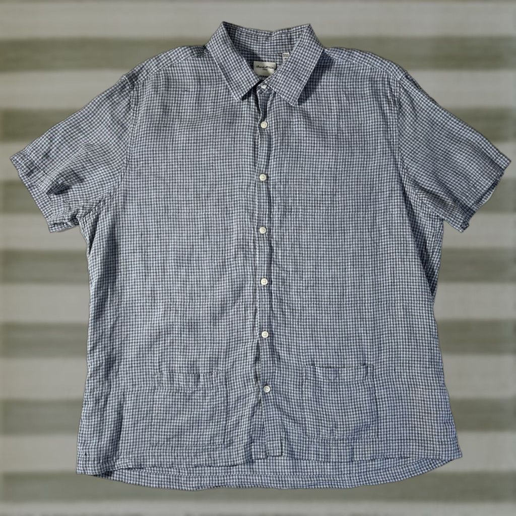 Murano VINTAGE Murano Shirt XL Blue Linen Button-Up Pockets Short Sleeve Casual Mens retro Baird McNutt Size US XL / EU 56 / 4 - 1 Thumbnail