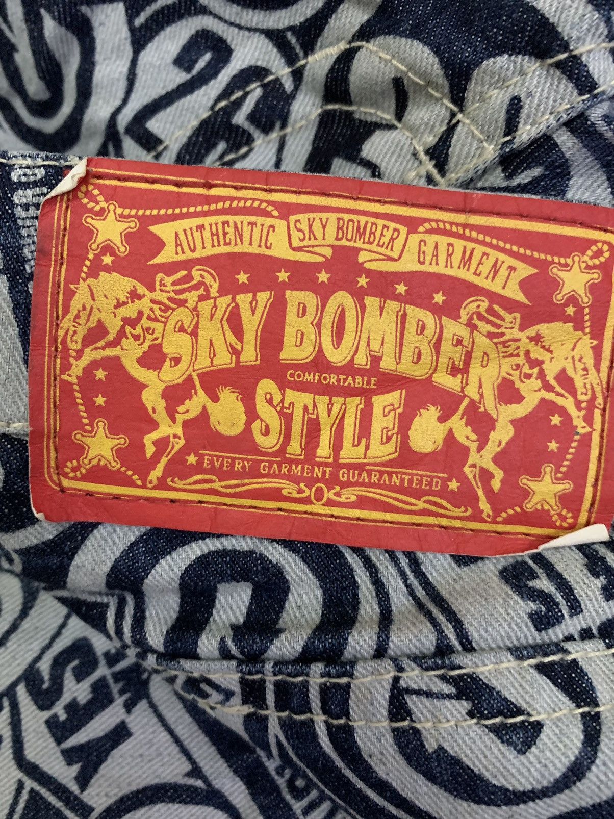 Hysteric Glamour × Japanese Brand 💥Vintage Japanese Sky Bomber Overprint Denim Size 30" / US 8 / IT 44 - 7 Thumbnail