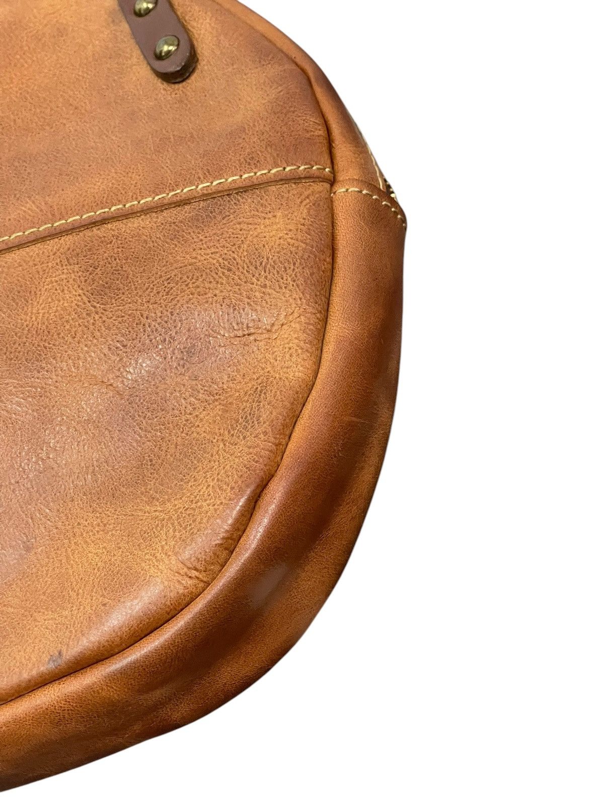 Comme des Garcons × Stussy Full Leather Patina Ain Soph Circle Hand Bag 1🟩2 Size ONE SIZE - 7 Thumbnail