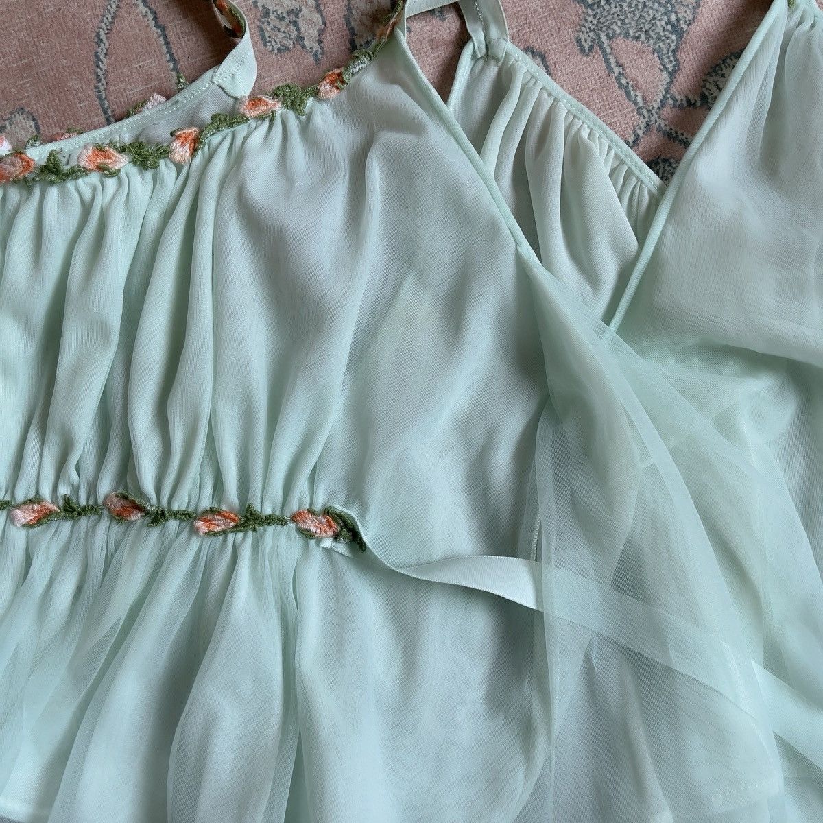 Vintage Vintage 1960s Mint Nylon Chiffon Camisole (XS–S) Size S / US 4 / IT 40 - 13 Thumbnail