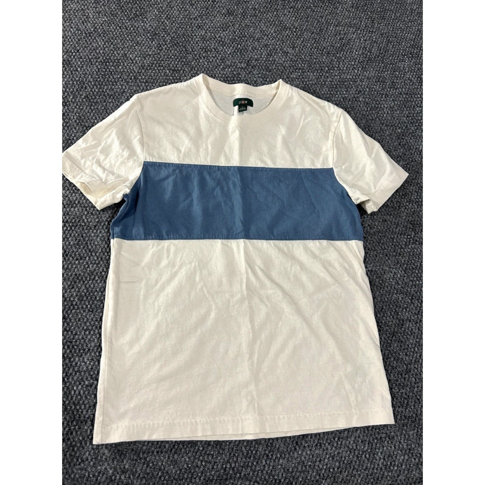 J.Crew J. Crew Oarsman Shirt Mens Small White Blue Colorblock Crewneck Tee Short Sleeve Size US S / EU 44-46 / 1 - 2 Thumbnail