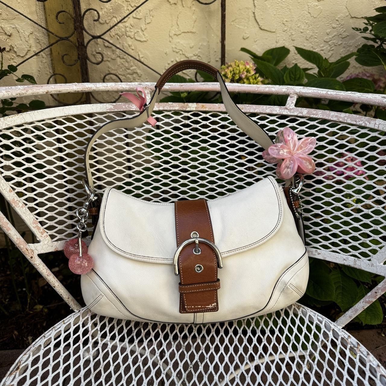 Coach Y2K Coach White Leather & Brown Large Soho Size ONE SIZE - 1 Thumbnail