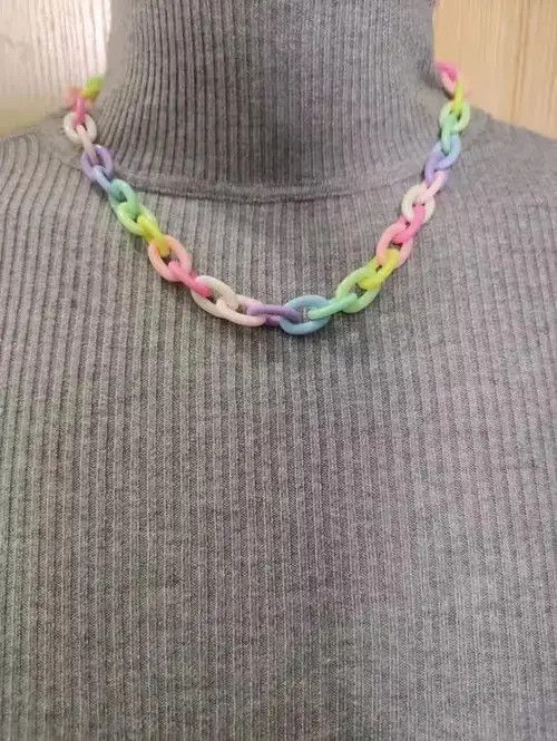 Jewelry Rainbow Vintage Necklace chain pendent Size ONE SIZE - 1 Thumbnail