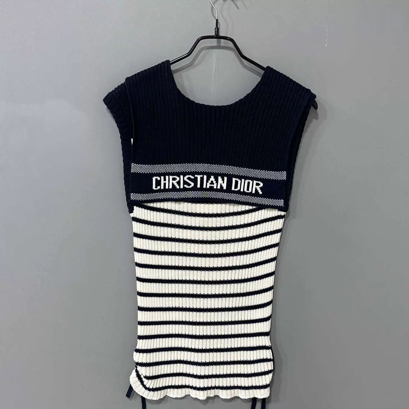 Dior Dior Navy Collar Logo Striped Knit Sweater Size 40 Size M / US 6-8 / IT 42-44 - 3 Thumbnail