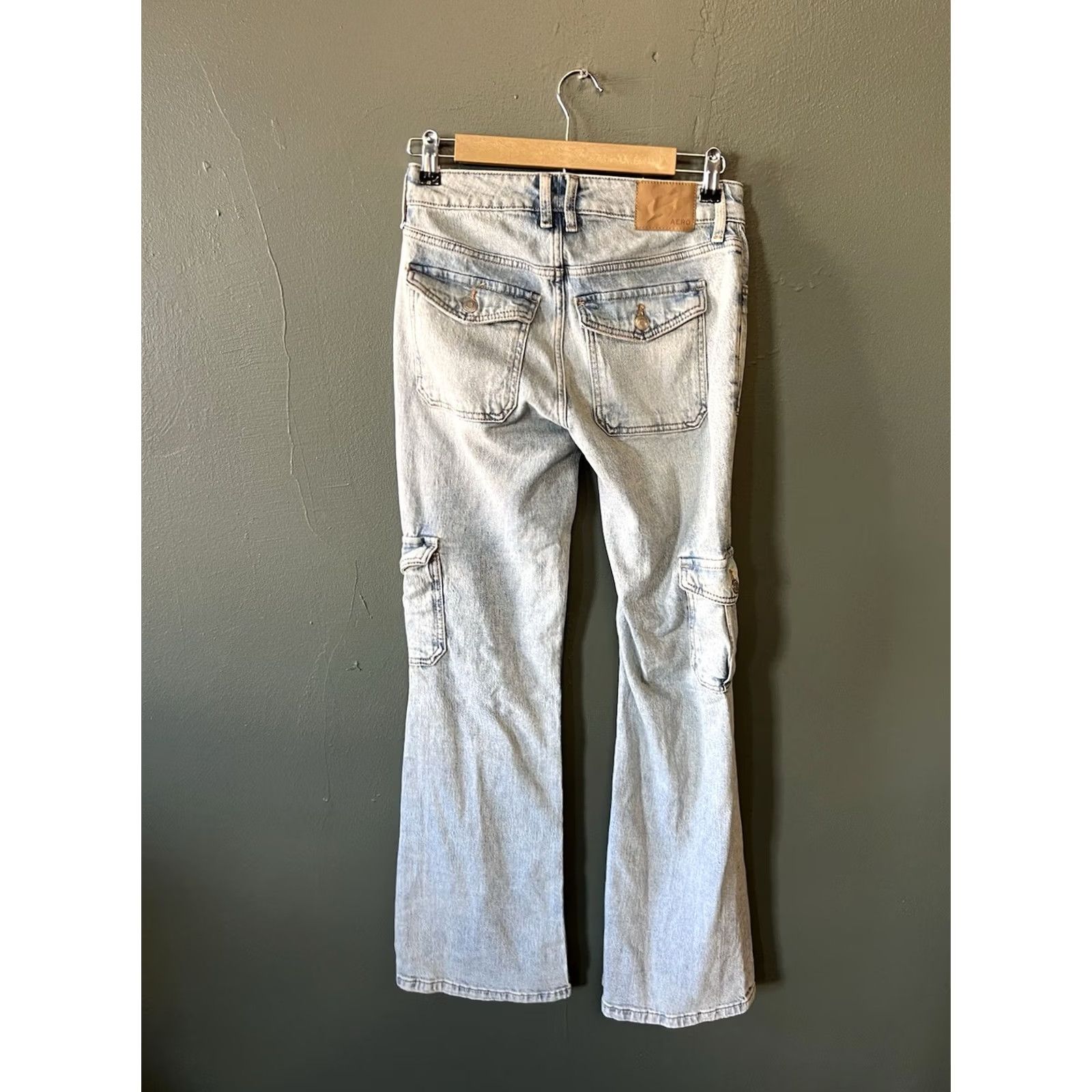 Vintage Aero Aeropostale Womens Jeans Flared Denim 2 Blue Mid Rise 31in Inseam Size 2R Size 26" / US 2 / IT 38 - 2 Thumbnail