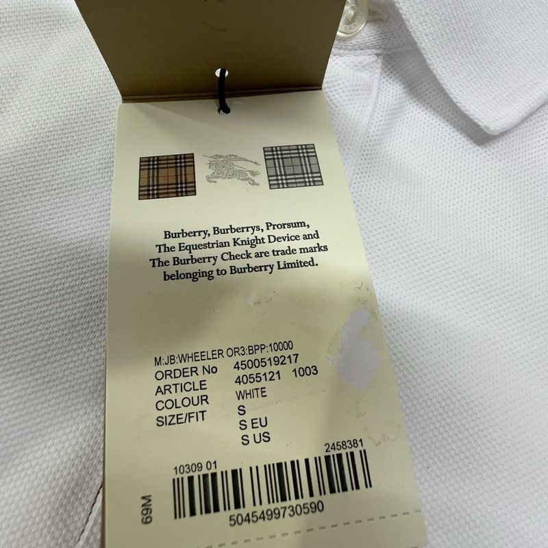 Burberry Burberry White Floral Embroidered Polo Shirt 0079 Size US S / EU 44-46 / 1 - 1 Thumbnail