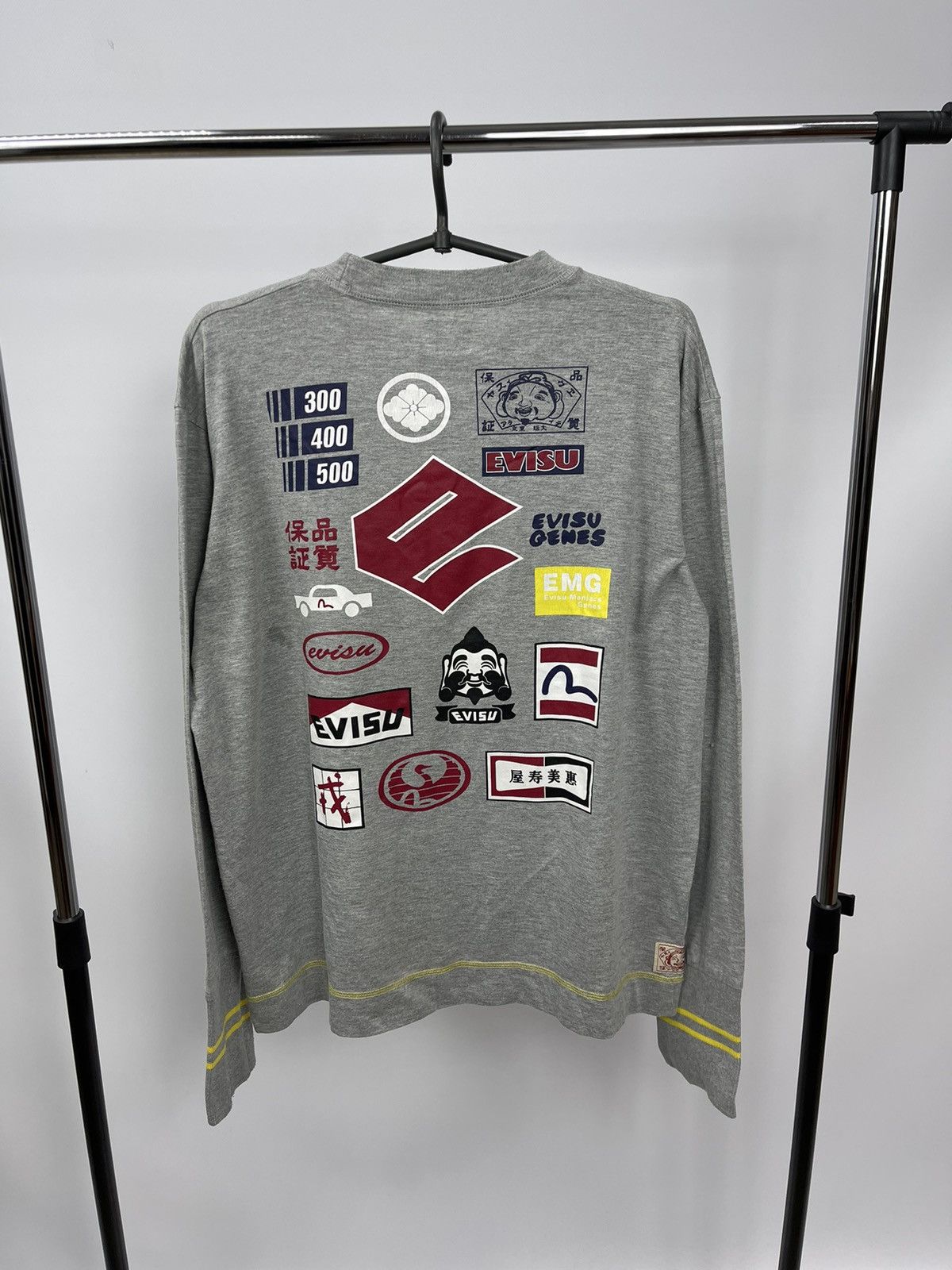 Evisu Evisu T-Shirt Long Sleeve Size XL Grey Big Logo Size US XL / EU 56 / 4 - 1 Thumbnail