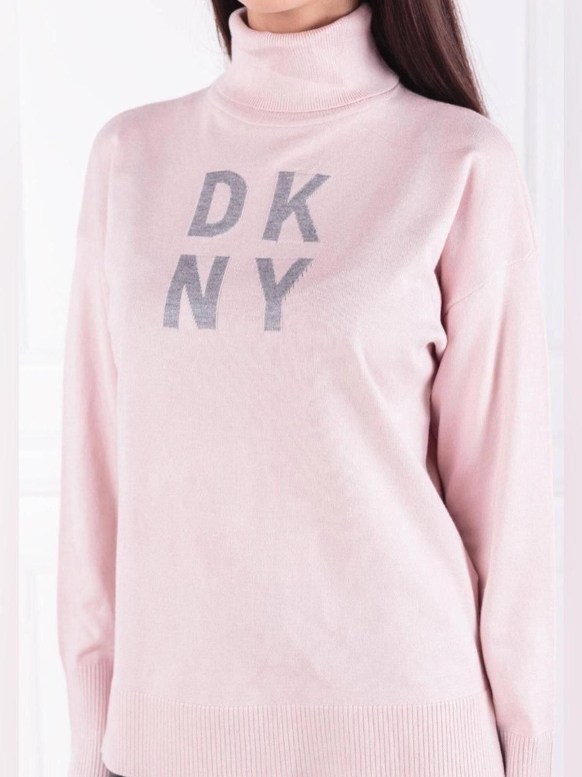 DKNY DKNY / Logo Turtleneck Sweater / Blush Pink Size S / US 4 / IT 40 - 2 Thumbnail