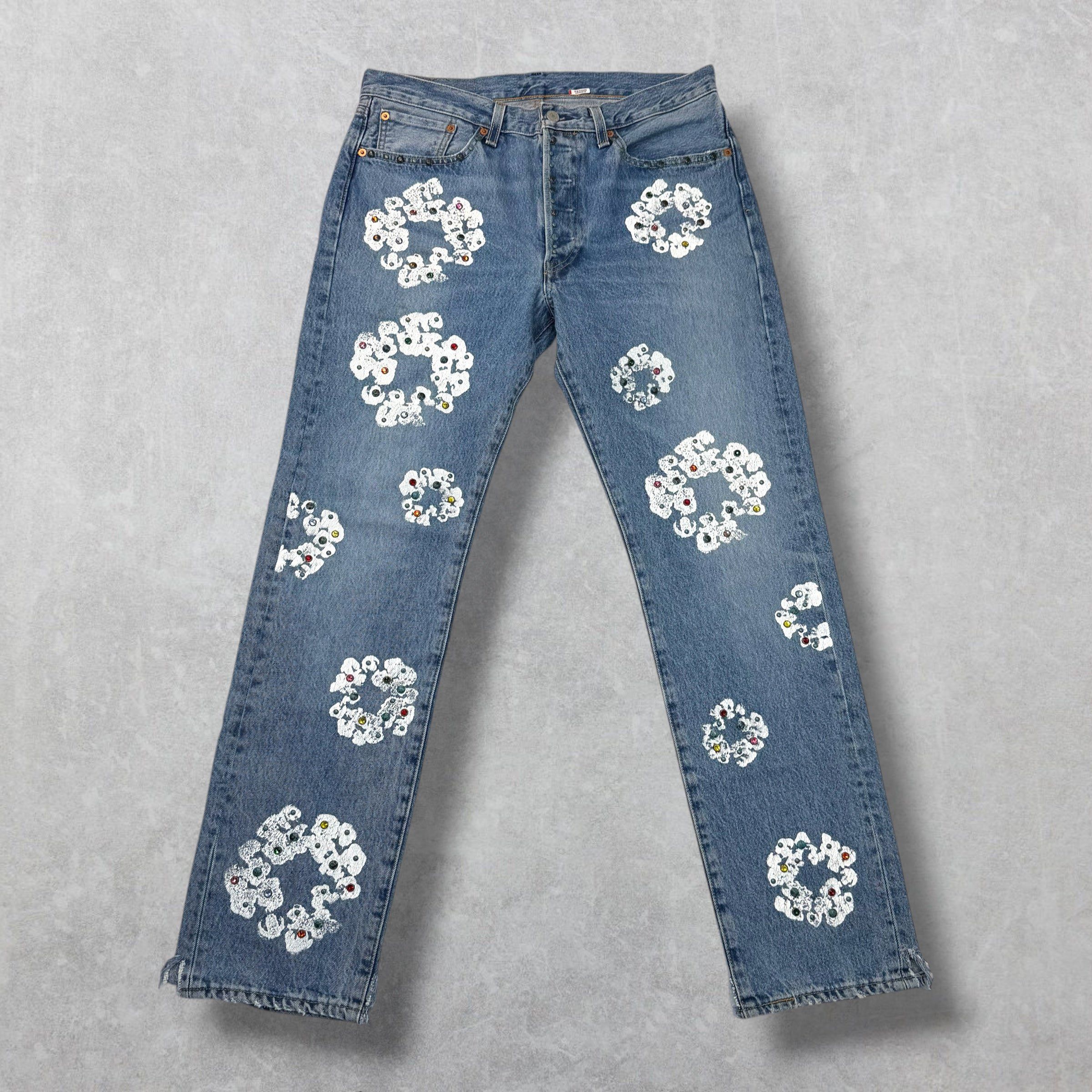 Levi's Denim Tears Levis 501 Rhinestone Jeans 33 Size US 33 - 1 Thumbnail