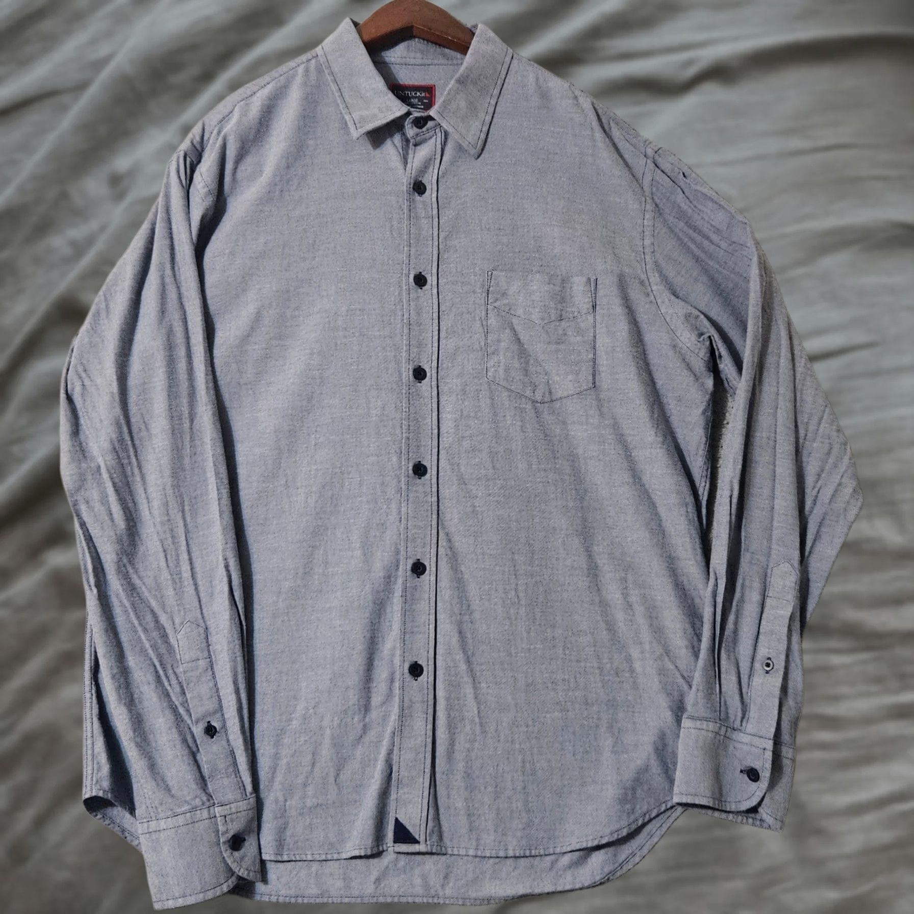 UNTUCKit UNTUCKit Shirt Mens Size Large Blue Casual Button Up Long Sleeve 100% Cotton Size US L / EU 52-54 / 3 - 1 Thumbnail