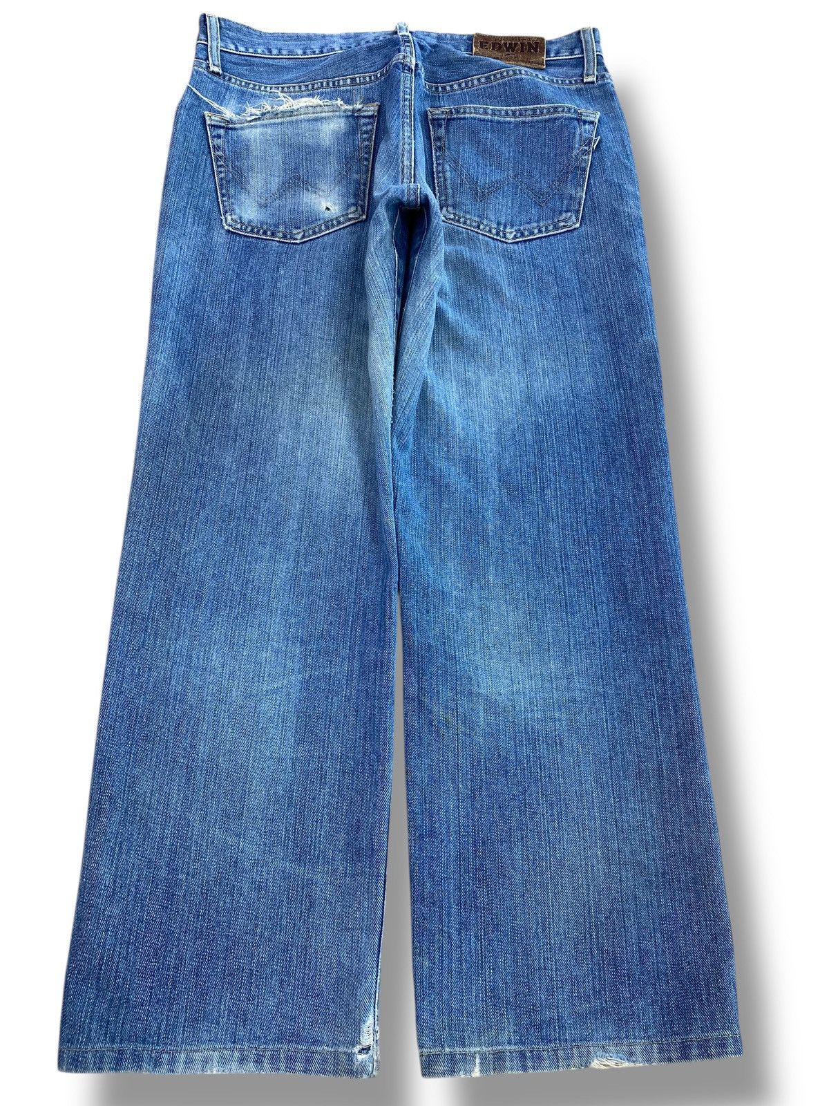 Edwin Edwin Faded Wash Whiskered Style Straight Leg Jeans Size US 31 - 3 Thumbnail
