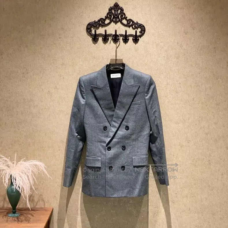 Saint Laurent Paris Saint Laurent Paris size 38 Gray Double-Breasted Wool Blaz Size M / US 6-8 / IT 42-44 - 1 Thumbnail