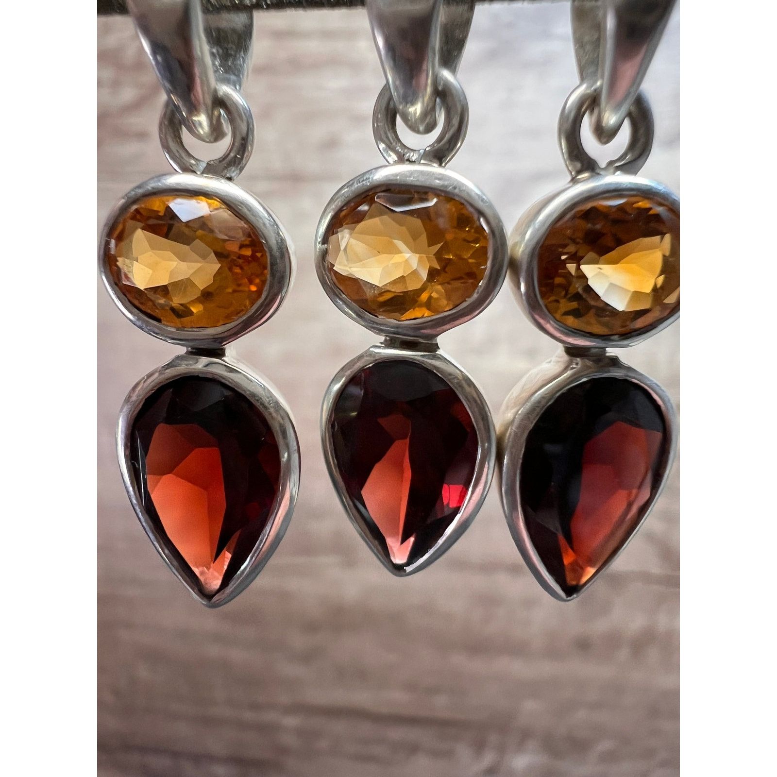 Other NEW citrine and garnet sterling silver pendant Size ONE SIZE - 3 Thumbnail