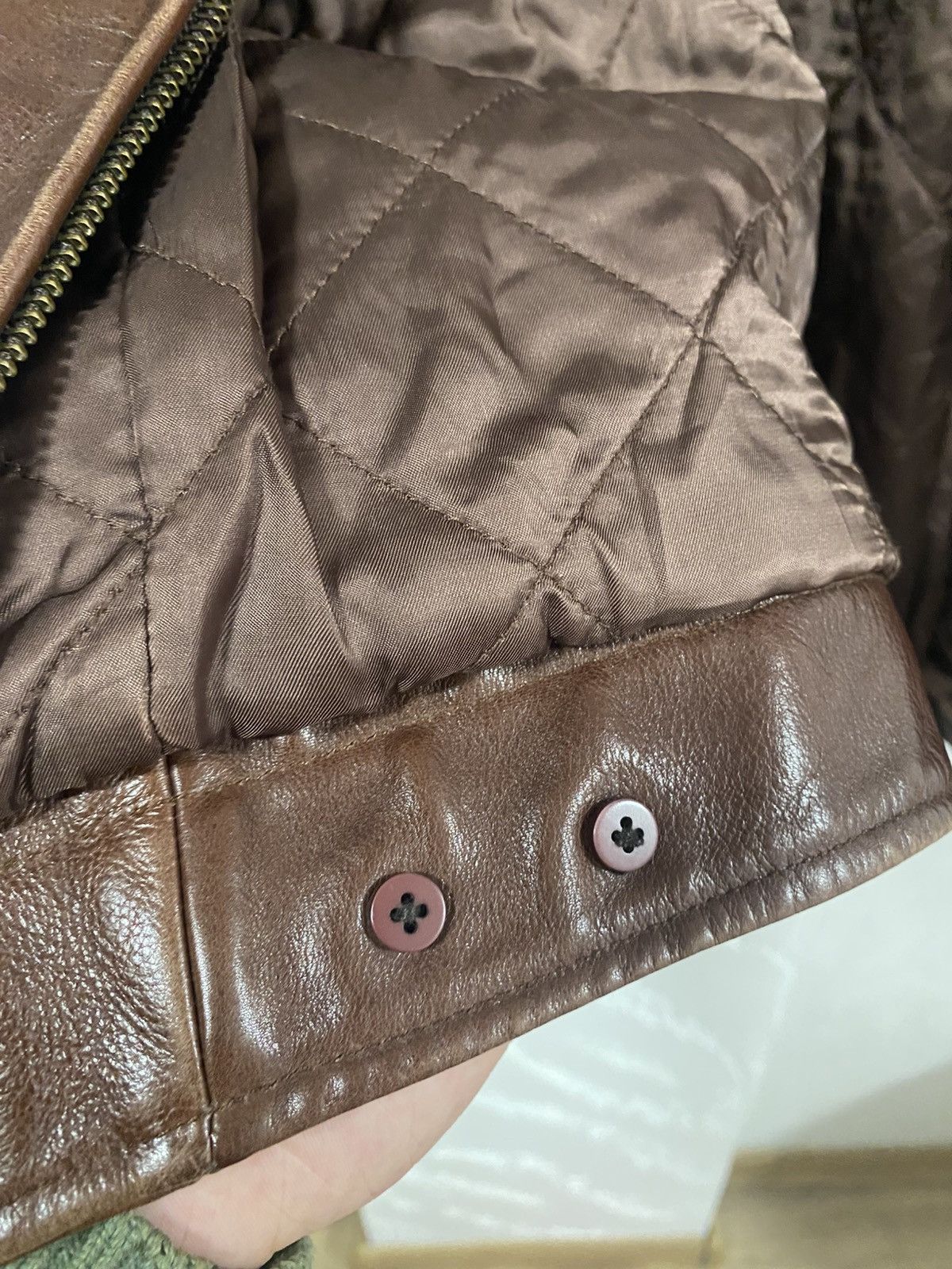 J.Crew J.Crew Brown Thik Leather Jacket Size: M Green Label Size US M / EU 48-50 / 2 - 12 Thumbnail