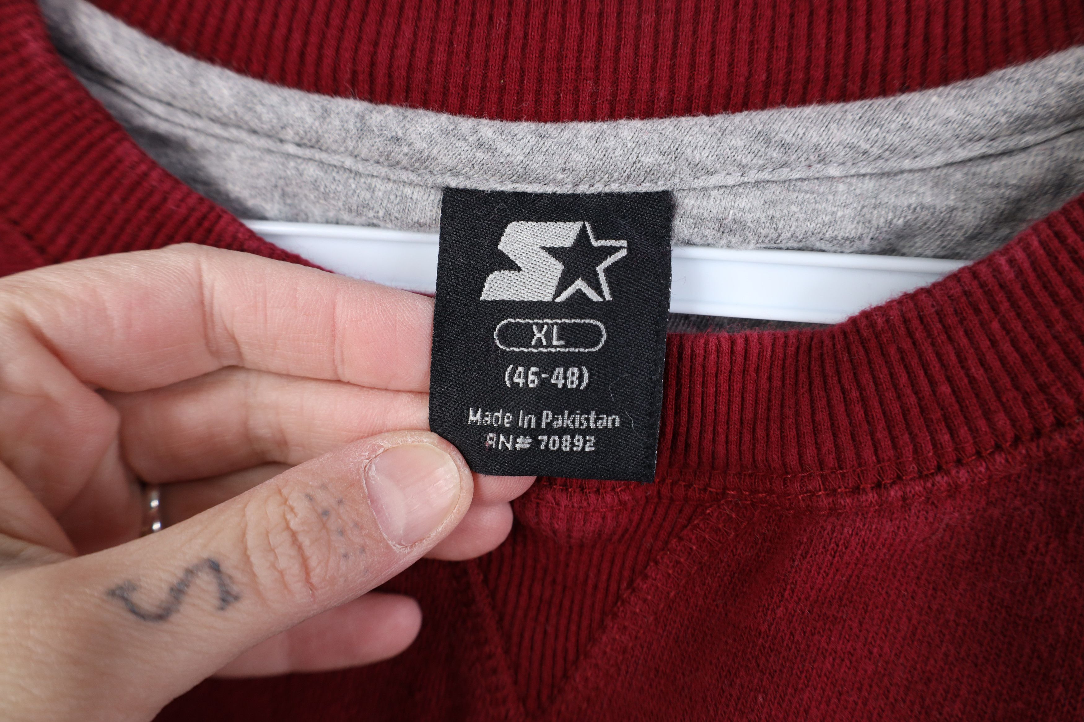 Starter Vintage 90s Starter Blank Monochrome Crewneck Sweatshirt Red Size US XL / EU 56 / 4 - 7 Thumbnail