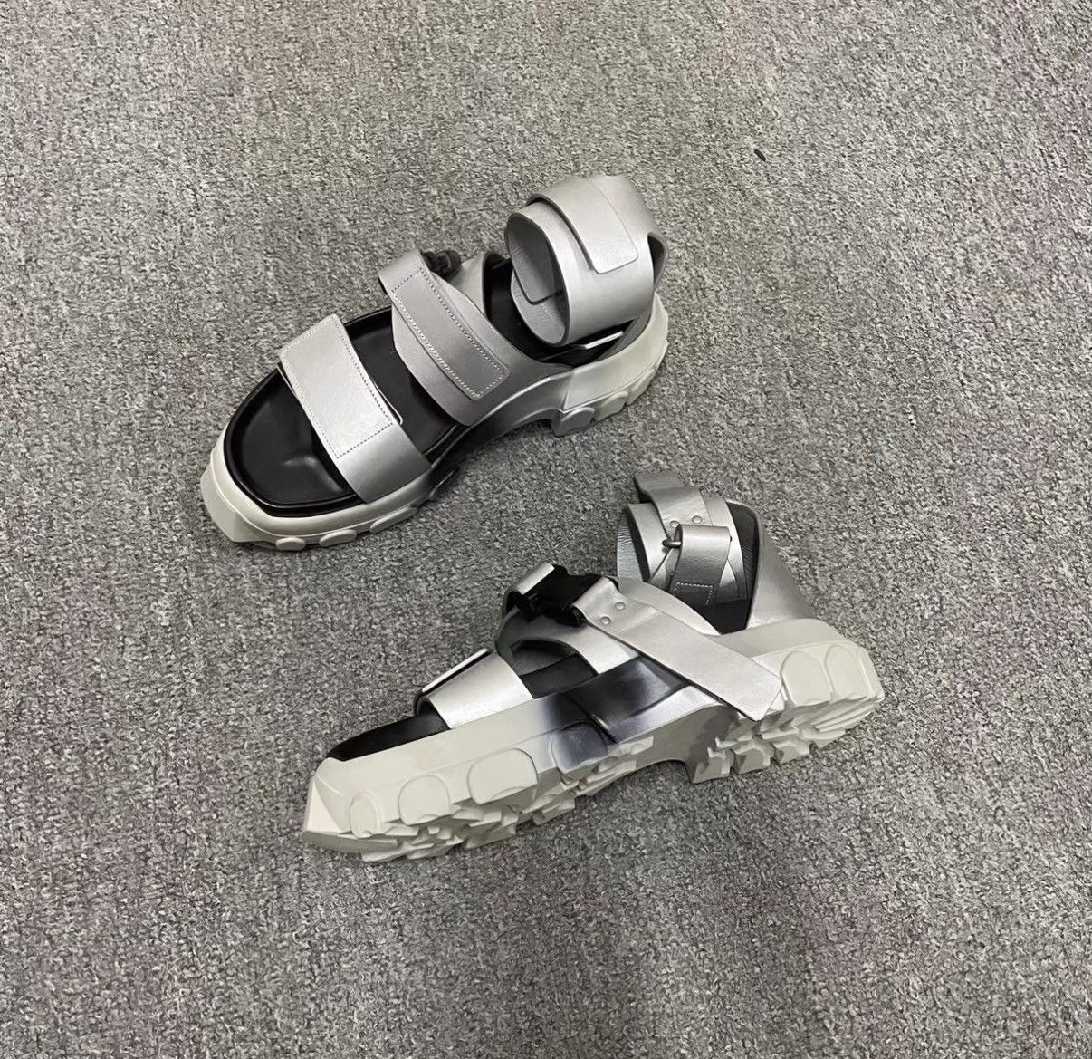 Rick Owens Rick Owens Silver Sandals J41 Size US 8.5 / EU 41-42 - 3 Thumbnail