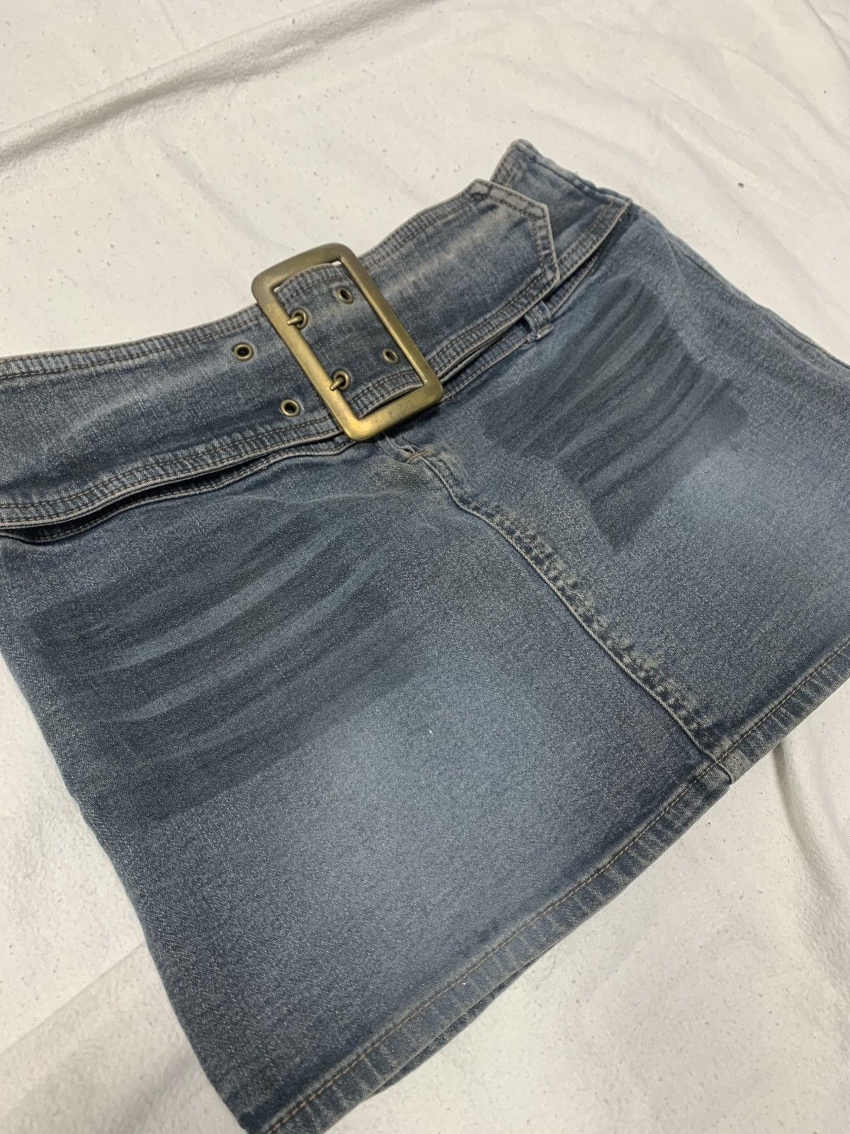 Hysteric Glamour × If Six Was Nine × Japanese Brand AVANT GARDE VINTAGE BELTED MINI FADED DENIM SKIRT Size 27" / US 4 / IT 40 - 3 Thumbnail