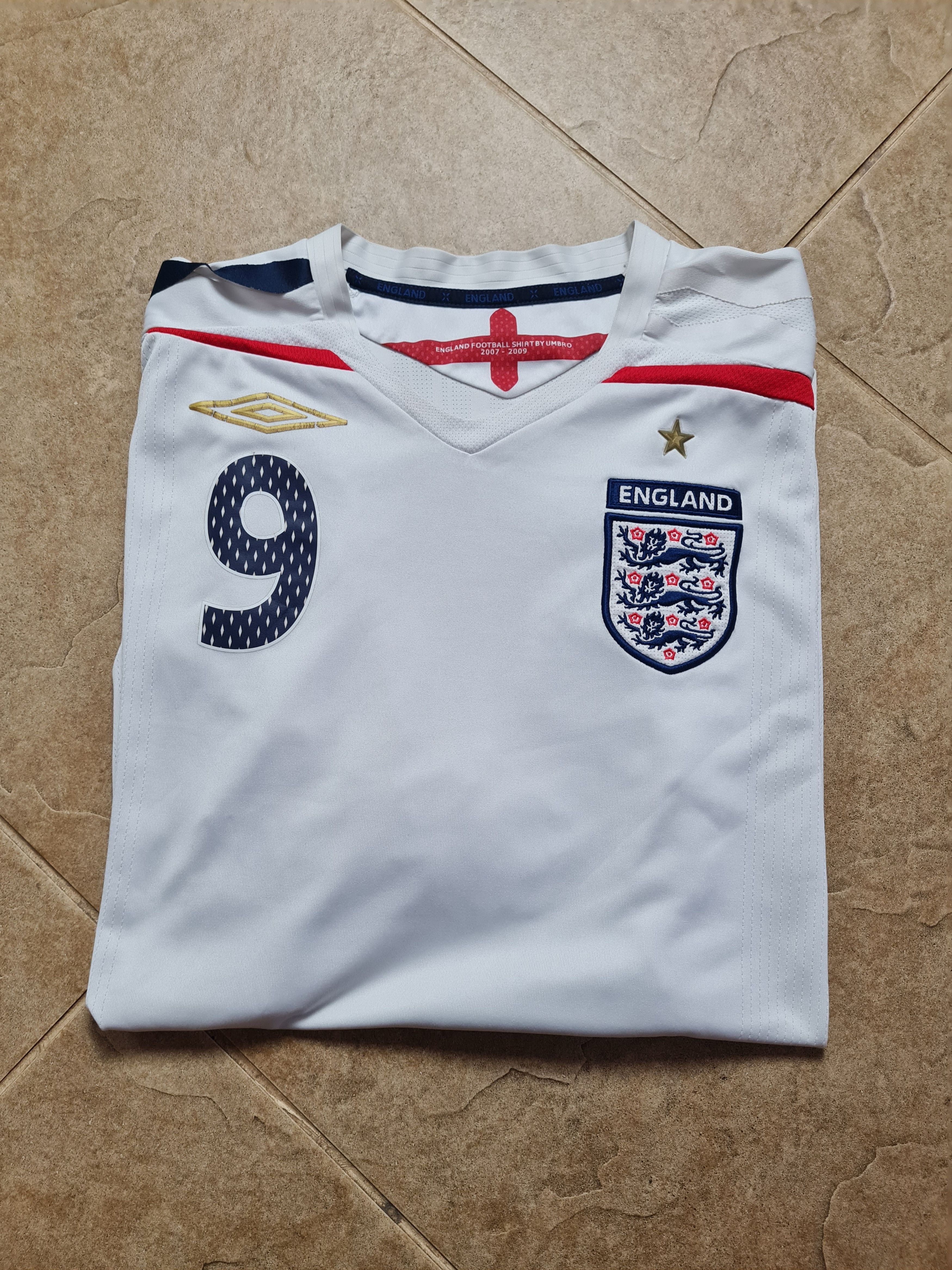Umbro Vintage Umbro #9 Rooney ENGLAND 2008/2010 Football Soccer Size US L / EU 52-54 / 3 - 23 Thumbnail