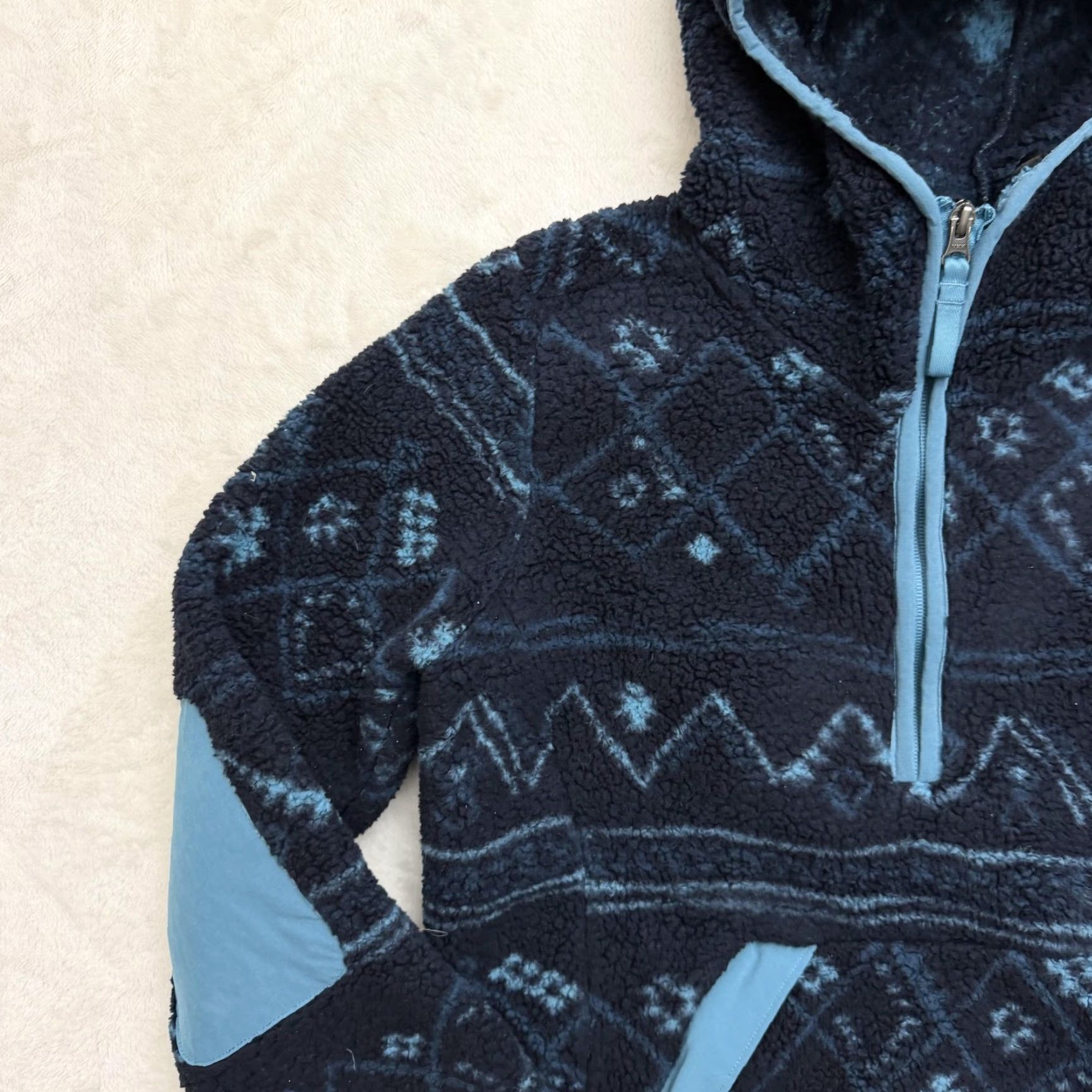 The North Face The North Face Sweater Womens XS Blue Fleece Hooded Half Zip Pullover Crew Neck Zipper Logo Pockets 1/2 Zip Hoodie Size XS / US 0-2 / IT 36-38 - 6 Thumbnail