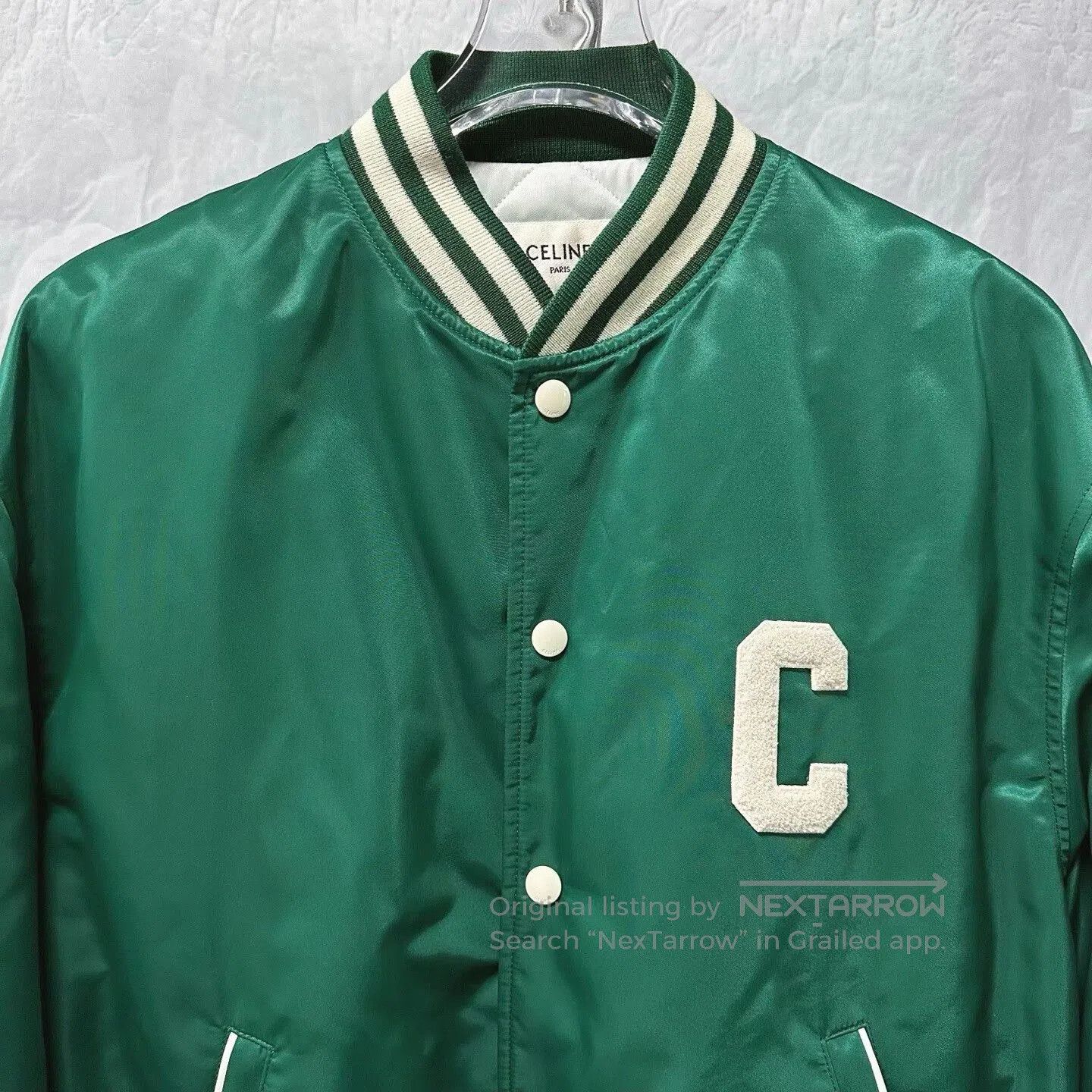 Celine celine green embroidered baseball jacket size 38. Size M / US 6-8 / IT 42-44 - 2 Thumbnail