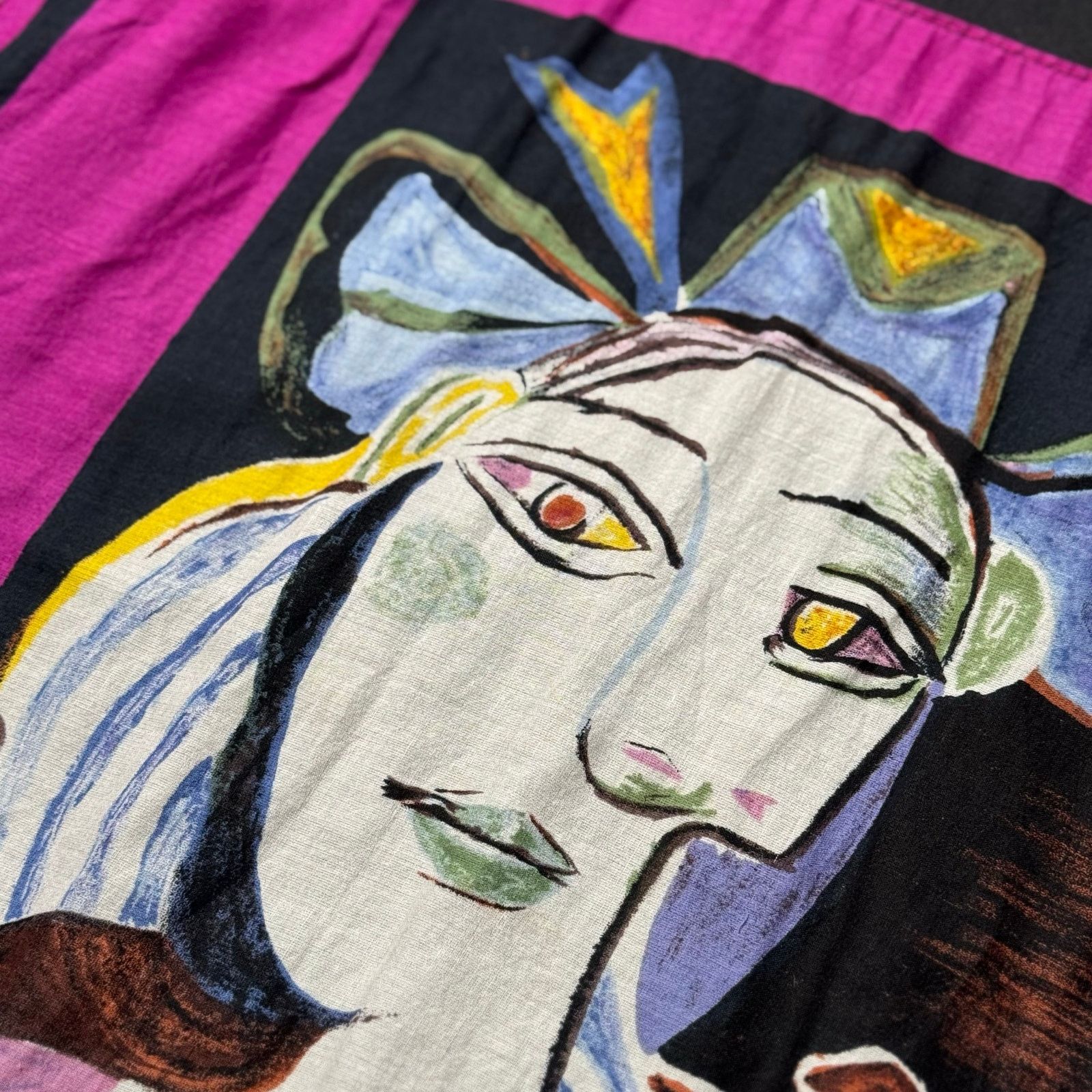Vintage 90s Pablo Picasso Buste de Femme au Chapeau Bleu Long Sleeve Size M / US 6-8 / IT 42-44 - 4 Thumbnail