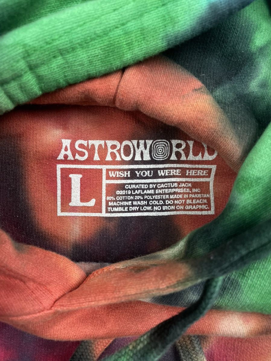 Travis Scott Astroworld L Europa 2019 Tour Tie-Dye Hoodie Streetwear Size US L / EU 52-54 / 3 - 4 Thumbnail