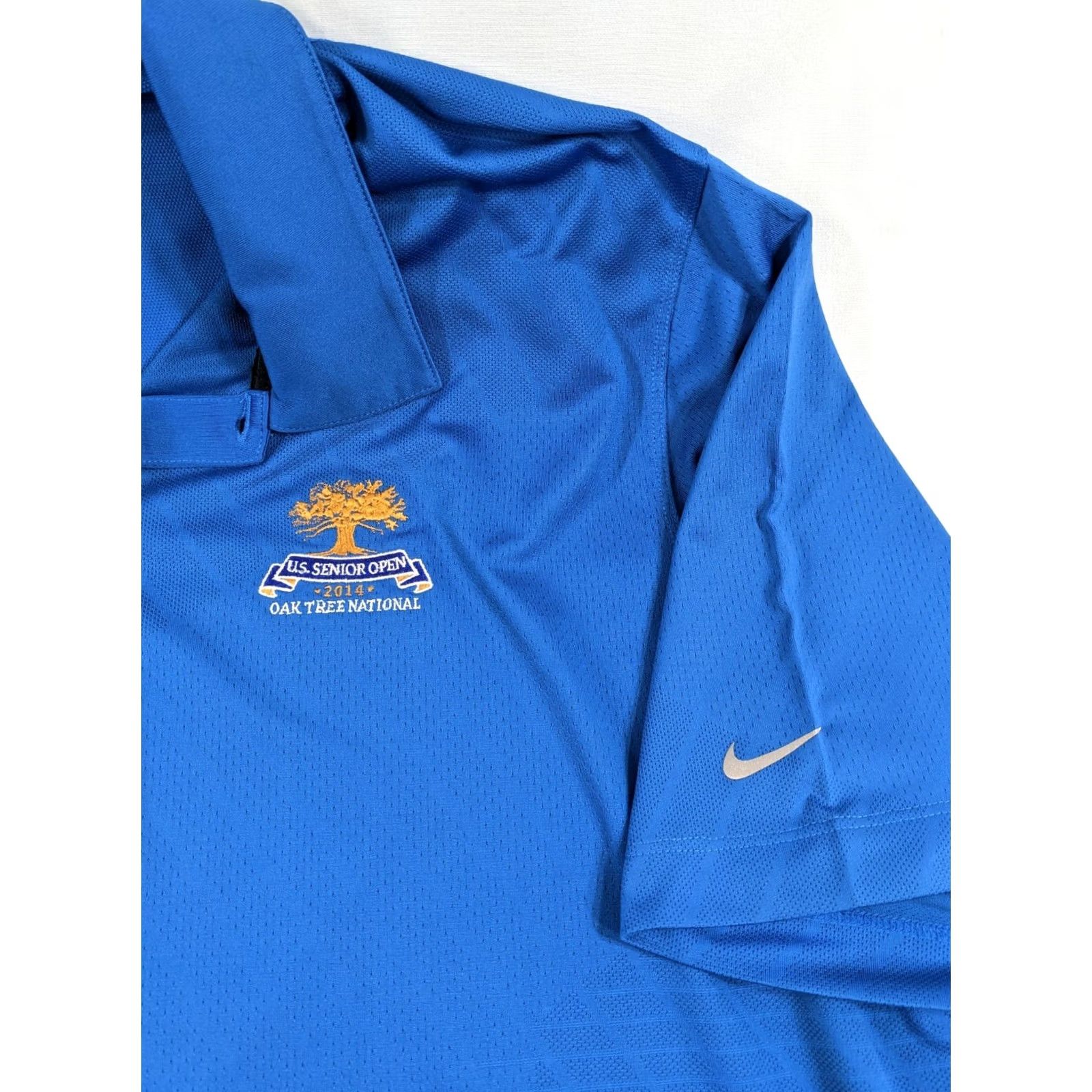 Nike Nike Golf Short Sleeve Polo Shirt XL Blue Exc Mens Spread Collar Button-Up Casual Accessories Logo Oak Tree National Size US XL / EU 56 / 4 - 2 Thumbnail