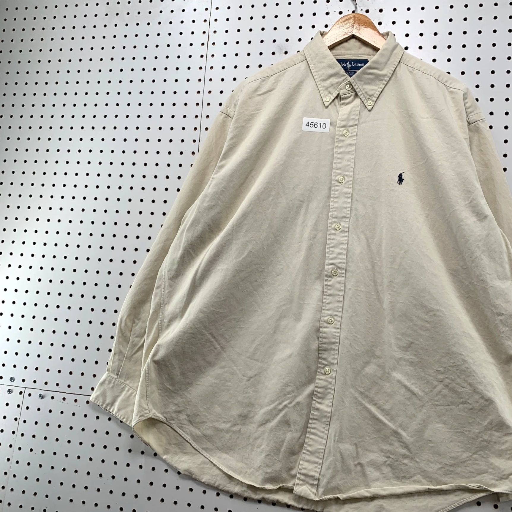 Ralph Lauren VINTAGE Ralph Lauren Button-Down Shirt Mens XL Beige Blake Thick Heavy 100% Cotton Ble? Size US XL / EU 56 / 4 - 3 Thumbnail