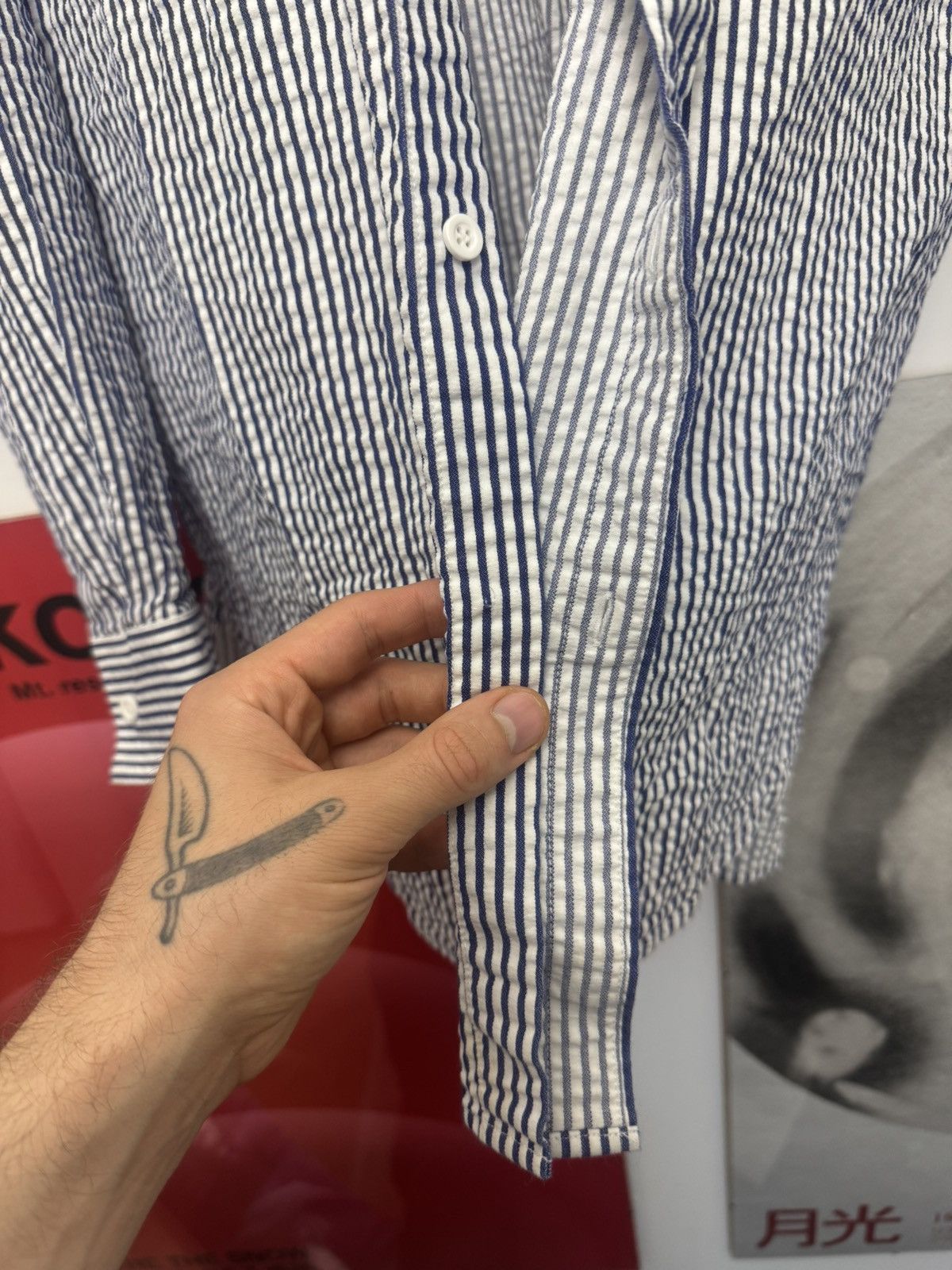 Acne Studios Acne Studios Fairview Face Mini Logo Stripes Shirt Button Up Size US M / EU 48-50 / 2 - 7 Thumbnail