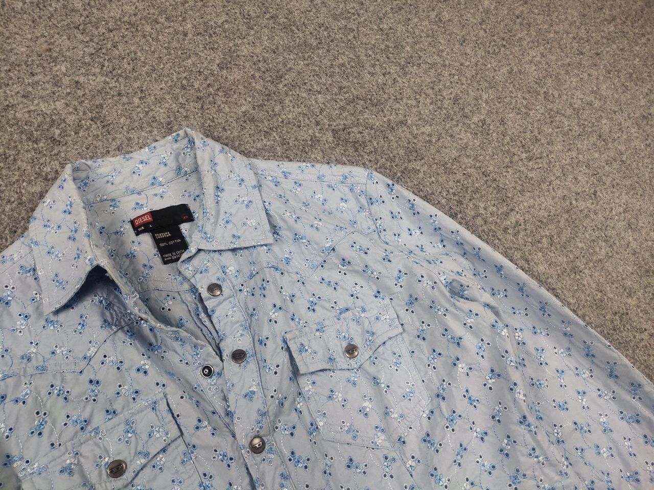 Diesel Vintage Diesel shirt Long sleeve embroidered flowers Y2k Size L / US 10 / IT 46 - 3 Thumbnail