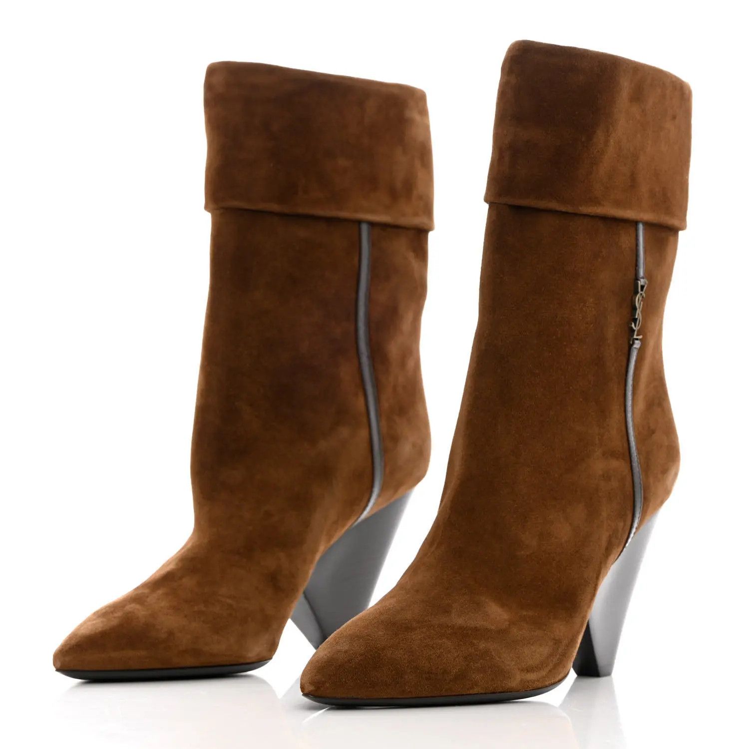 Saint Laurent Paris o1s1wg111024 Niki Booties in Suede in Brown Size US 12 / IT 42 - 6 Thumbnail