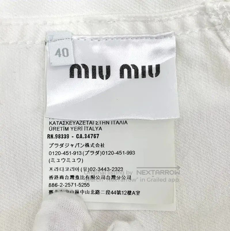 Miu Miu Miu Miu White Cropped Denim Jacket for Women . Size M / US 6-8 / IT 42-44 - 6 Thumbnail