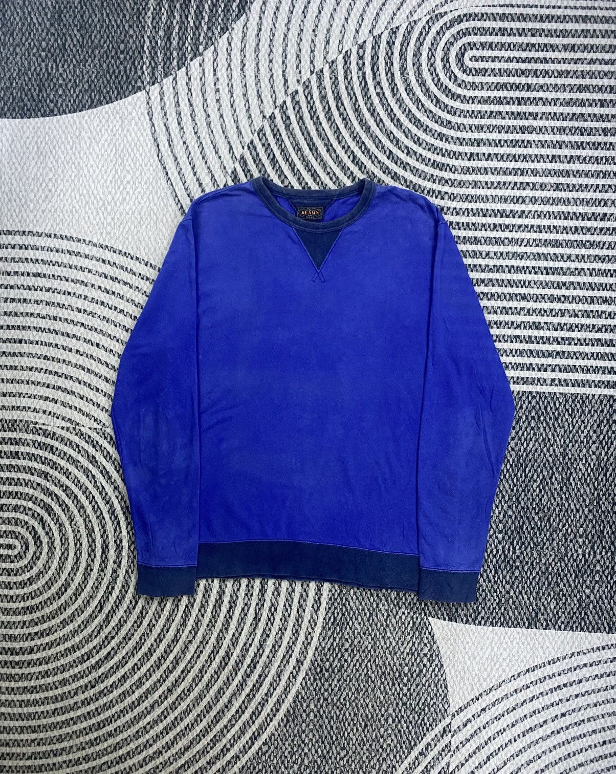 Beams Plus Vintage Beams Blue Plain Longsleeve Sweatshirt Size US M / EU 48-50 / 2 - 1 Thumbnail