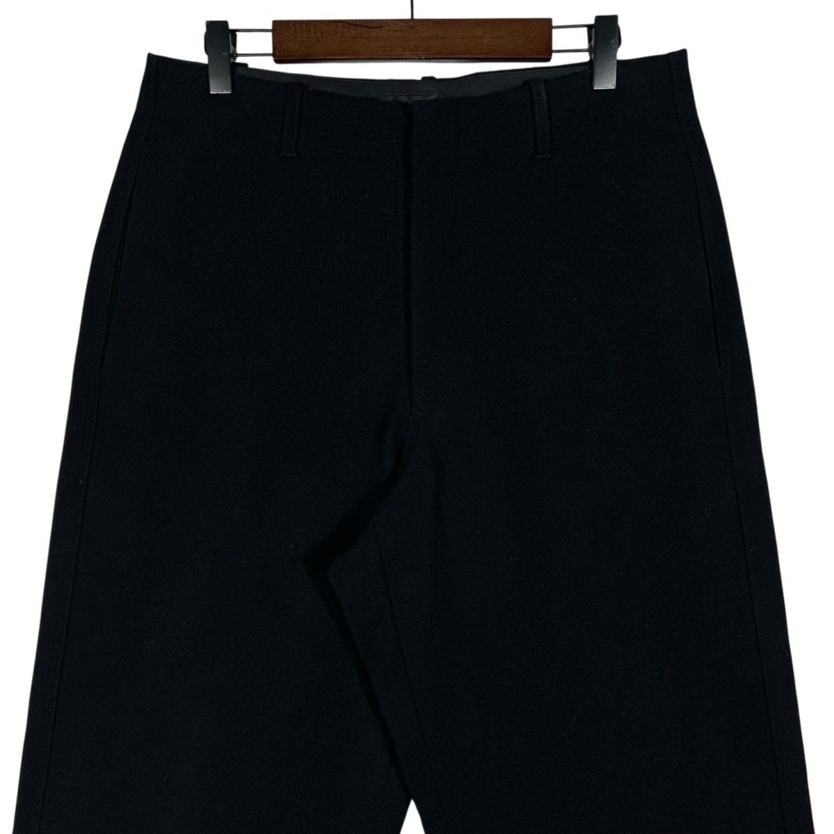Giorgio Armani Vintage Giorgio Armani Wide Leg Trousers Black Wool Size US 31 - 5 Thumbnail