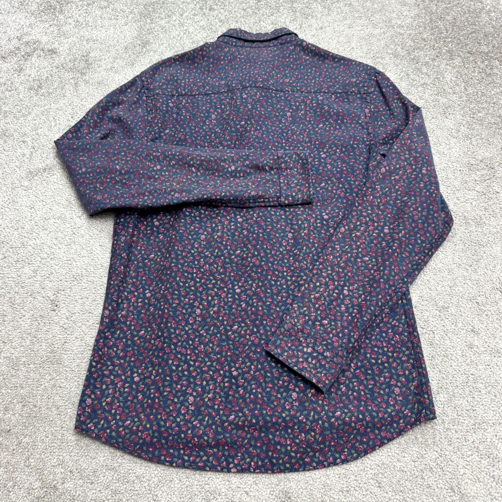 Zara Zara Regular Fit Button-Up Shirt Multicolor Floral Navy Blue Long Sleeve Men M Size US M / EU 48-50 / 2 - 2 Thumbnail
