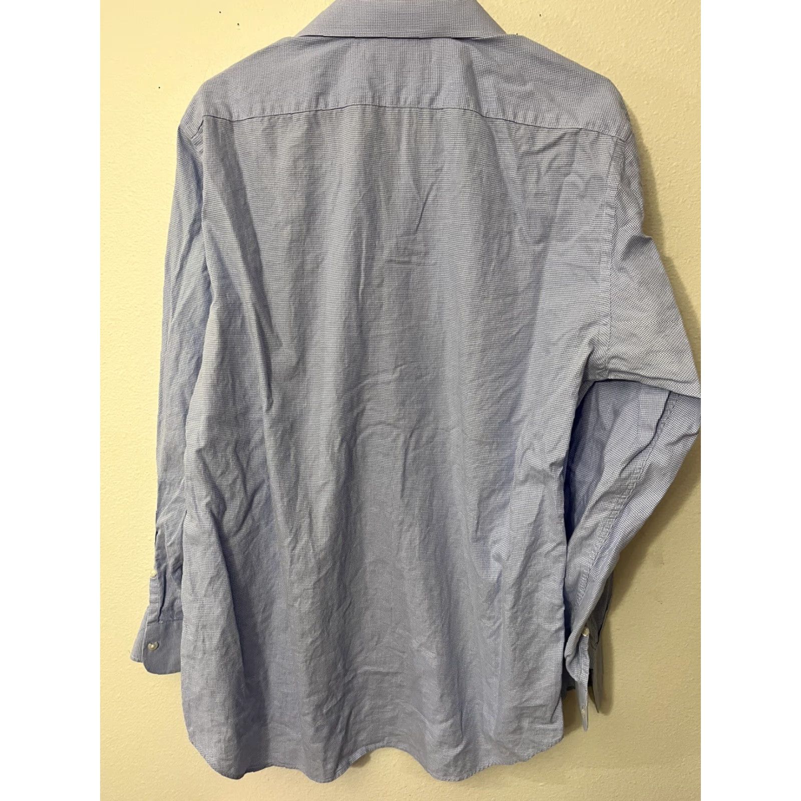 Saks Fifth Avenue Saks Fifth Avenue Mens Shirt 16 34/35 Blue Gingham Plaid Slim Fit Long Sleeve Size US L / EU 52-54 / 3 - 2 Thumbnail