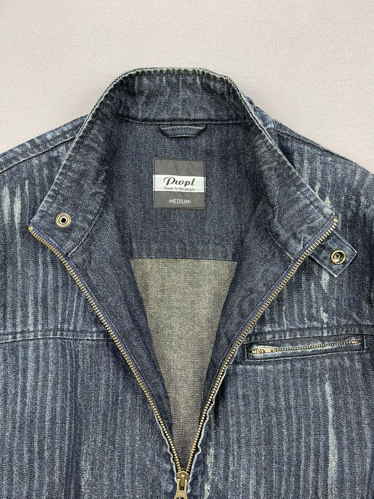 Japanese Brand PWPL STRIPPED DISTRESSED DENIM JACKETS Size US M / EU 48-50 / 2 - 11 Thumbnail