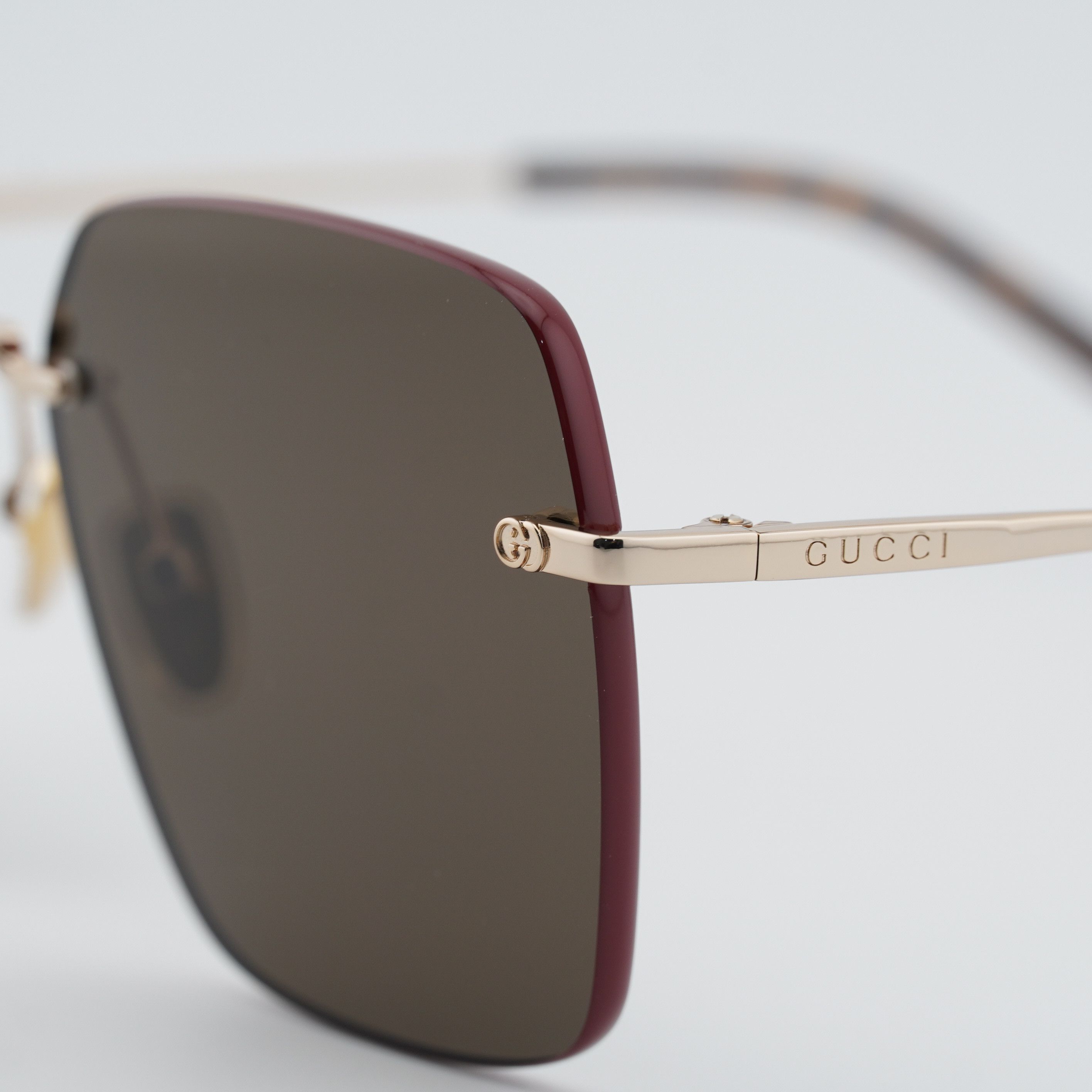 Gucci Gucci GG1955SA 002 Sunglasses Gold/Brown Square Frame Size ONE SIZE - 2 Thumbnail