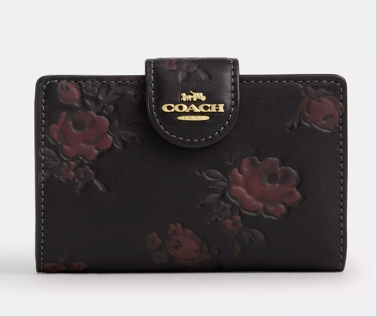 Coach Medium Corner Zip Wallet With Floral Print CCR20 Size ONE SIZE - 6 Thumbnail