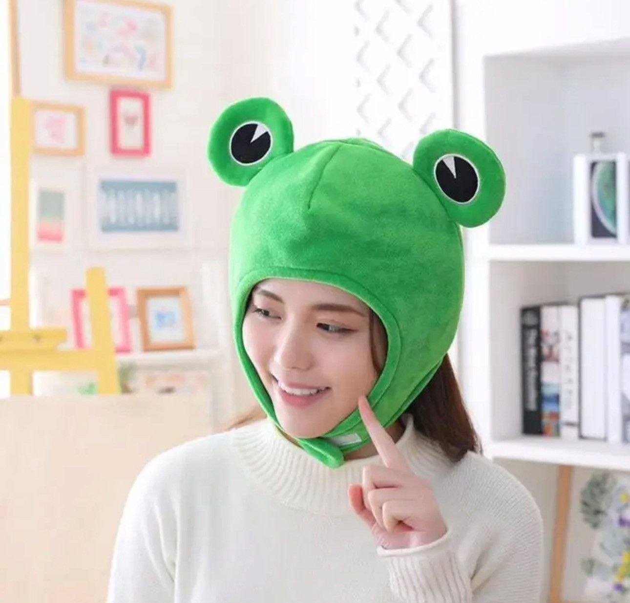 Vintage Cartoon Funny Adorable Plush Frog Hat Size ONE SIZE - 4 Thumbnail