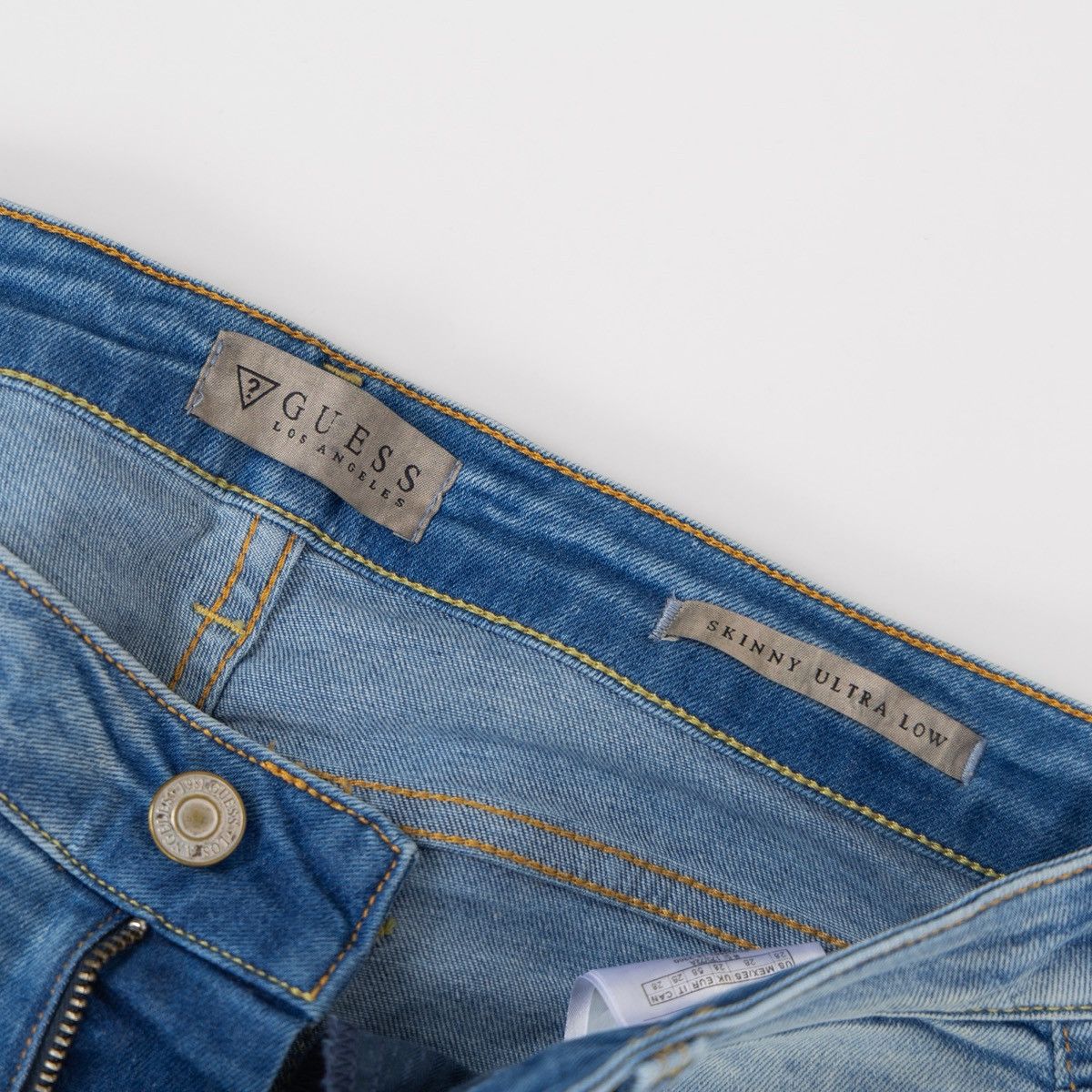 Guess Guess Womens Skinny Ultra Low Jeans Blue Floral Embroidery Size 30" / US 8 / IT 44 - 6 Thumbnail