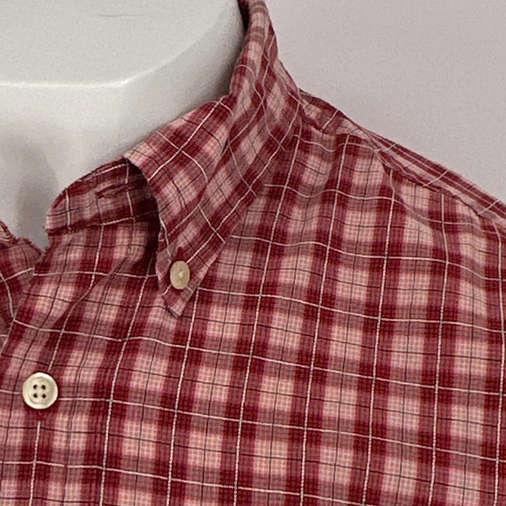 J.Crew VINTAGE J.CREW Shirt Mens Large Red Plaid Cotton Button-Down Oarsman Casual Size US L / EU 52-54 / 3 - 2 Thumbnail
