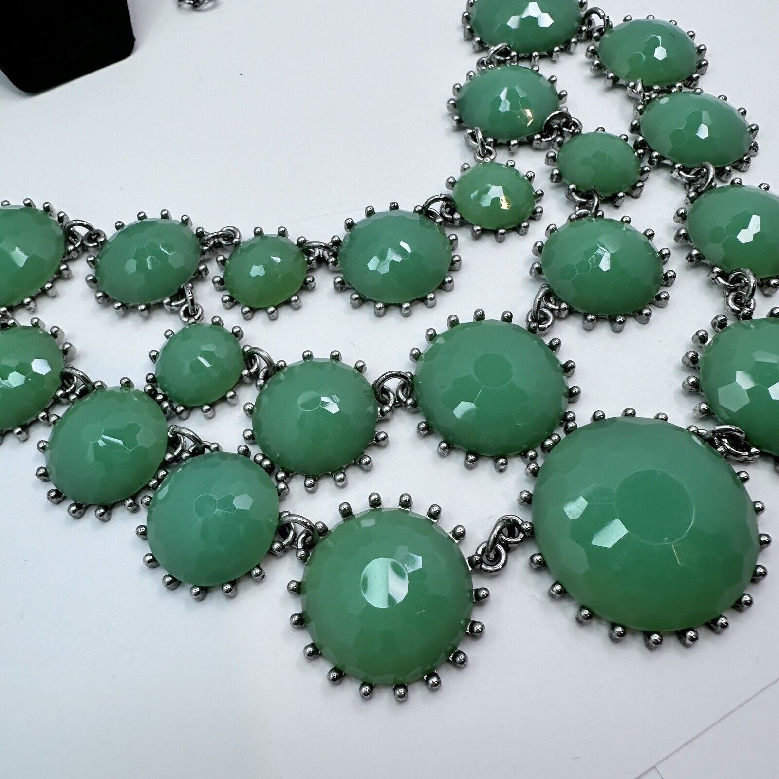 Unknown London Chunky Statement Mint Green Silver Tone Chain Necklace mcm Size ONE SIZE - 7 Thumbnail