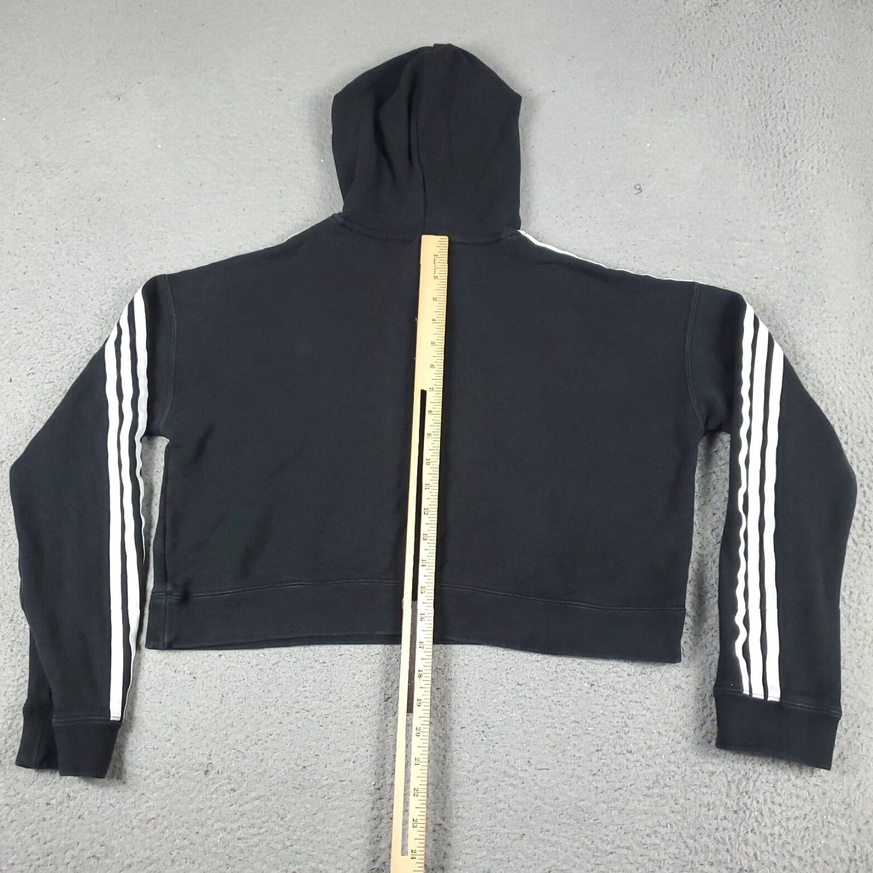 Adidas Womens Adidas Small Black Crop Top Pullover Hoodie Sweatshirt Size S / US 4 / IT 40 - 6 Thumbnail