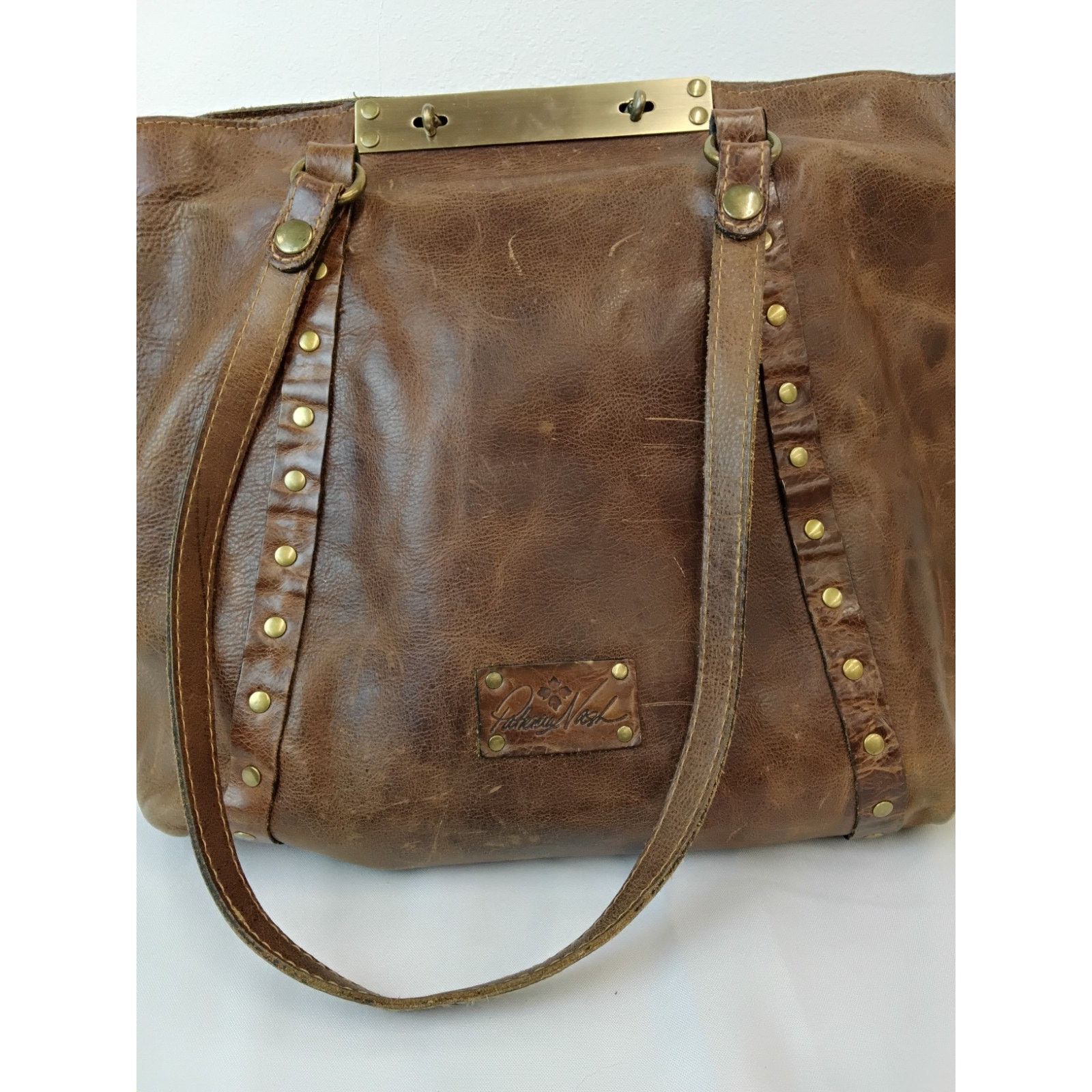 Patricia Nash Patricia Nash Leather Tote Bag Brown Purse Brass Hardware Size ONE SIZE - 4 Thumbnail