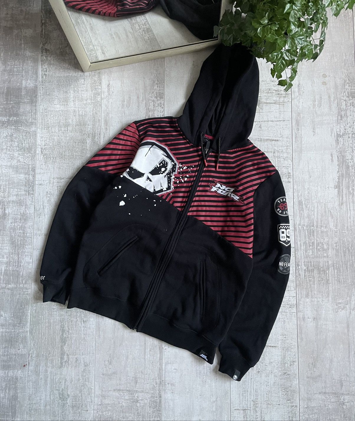 No Fear × Vintage Vintage No Fear Y2K Hoodie Skull Patch Logo X3 VERY RARE Size US S / EU 44-46 / 1 - 1 Thumbnail