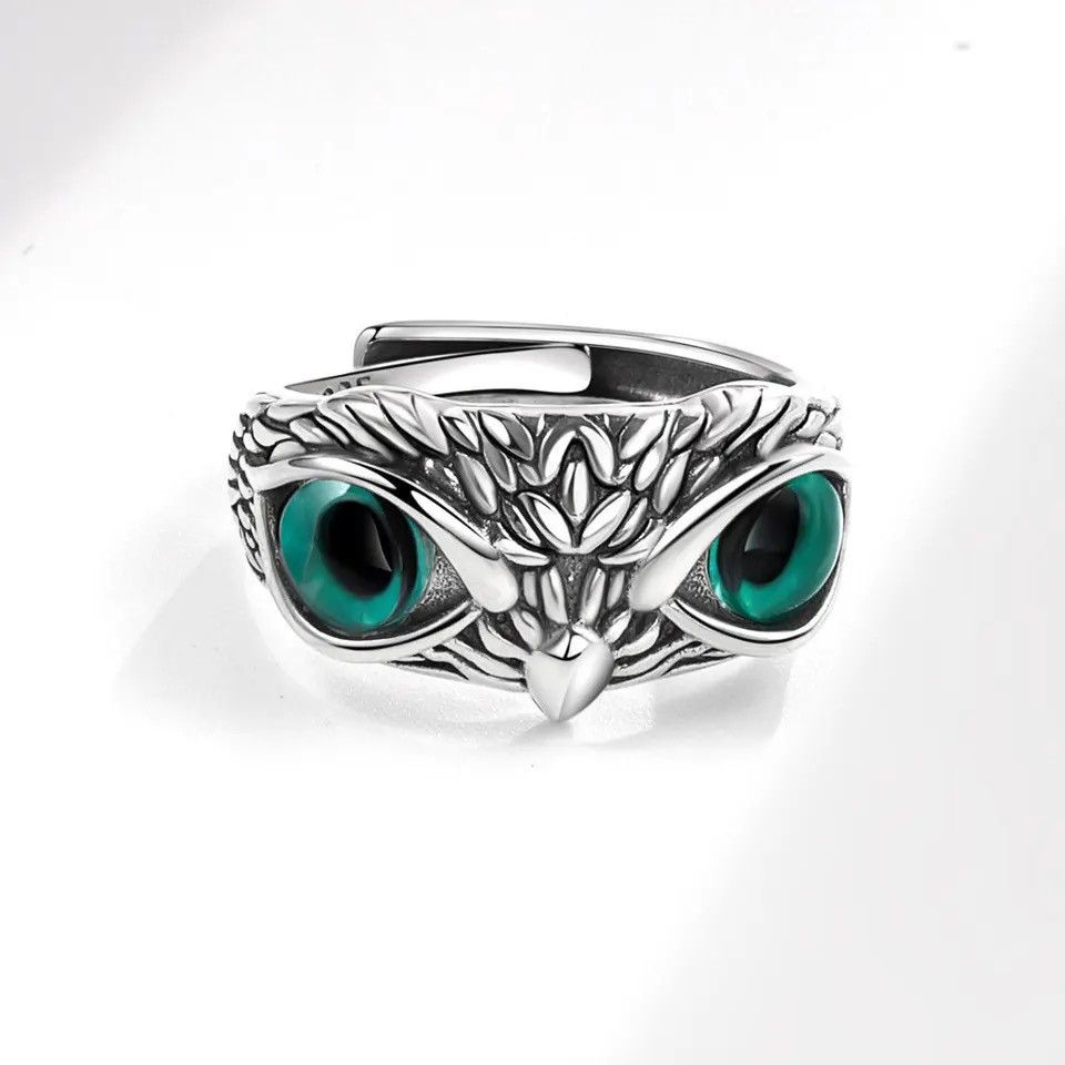 Jewelry × Vintage 925 Sterling Silver Geometric Retro Owl Rings Size ONE SIZE - 3 Thumbnail