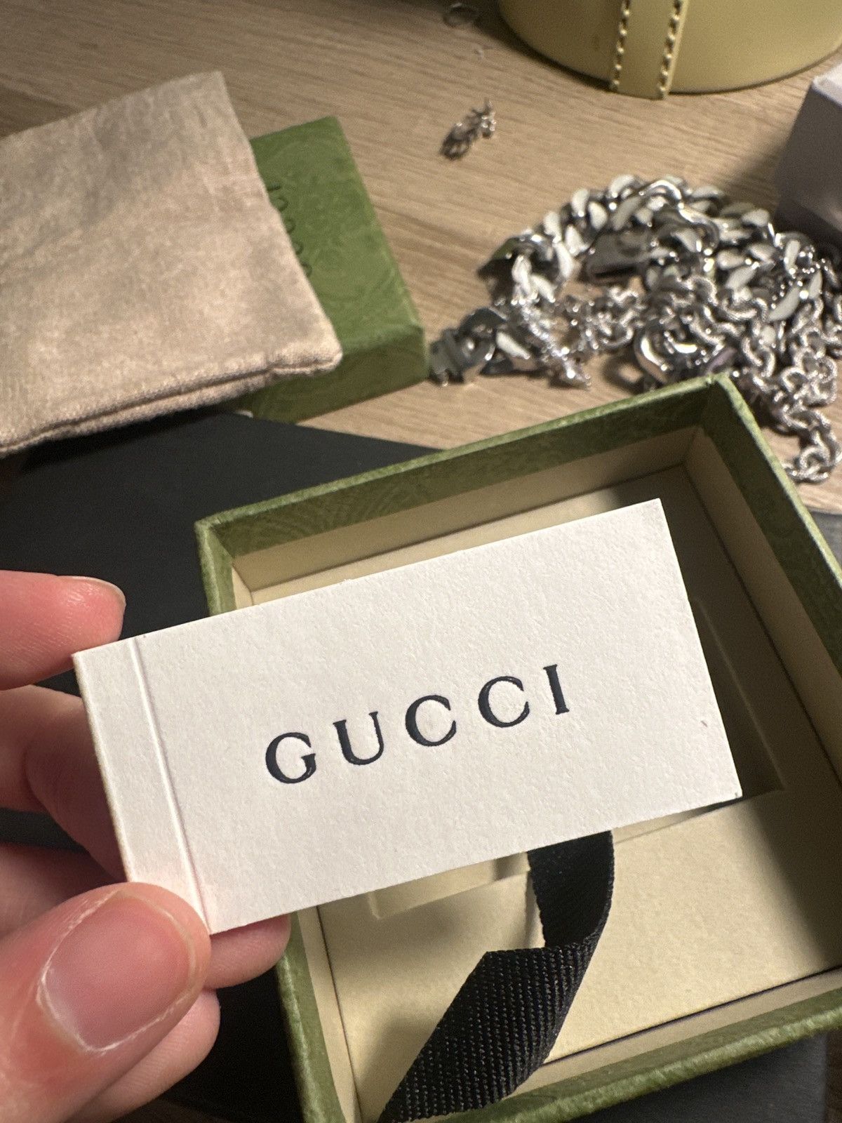 Gucci Gucci Interlocking Thin Silver Flower Band Size ONE SIZE - 9 Thumbnail