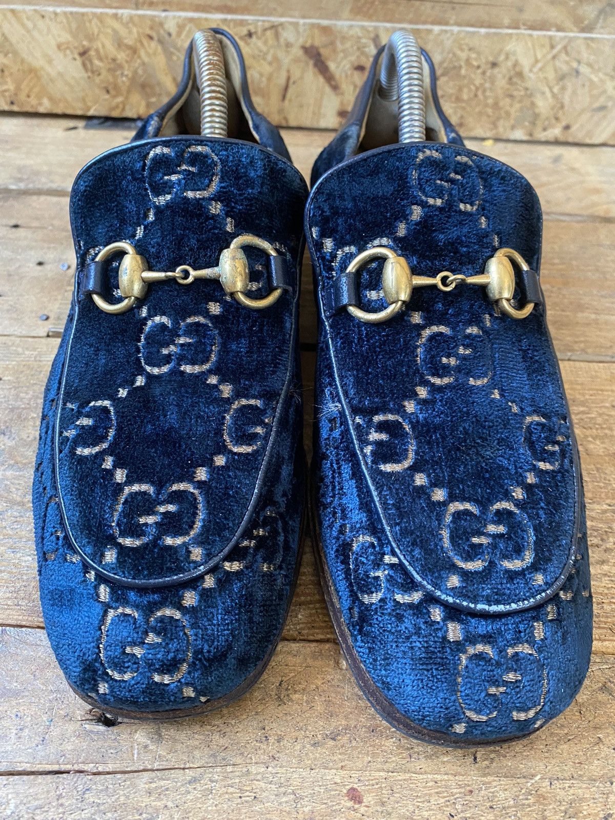Designer × Gucci Gucci horsebit monogram velvet GG LOGO slip on loafers Uk6 Size US 7 / EU 40 - 3 Thumbnail